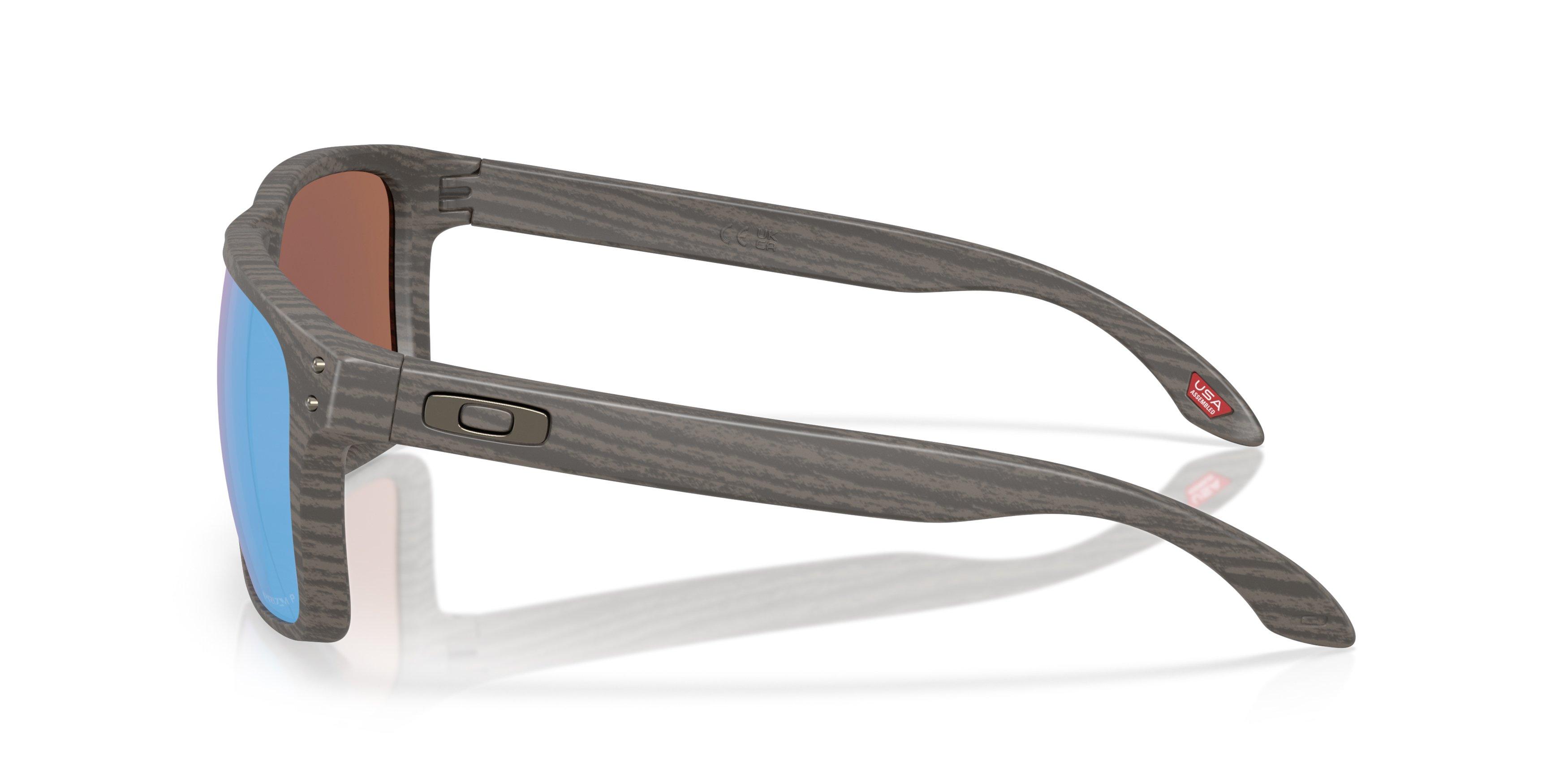 Oakley Holbrook XXL Prizm Deep Water Polarized Sunglasses - Grey Woodgrain - GREY/BLUE Thumbnail View 8