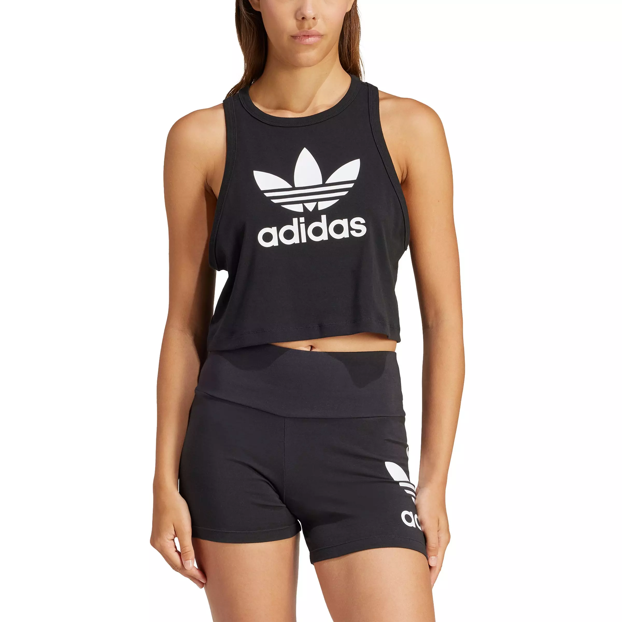 adidas Originals Women's Trefoil Tank Top-Black - BLACK