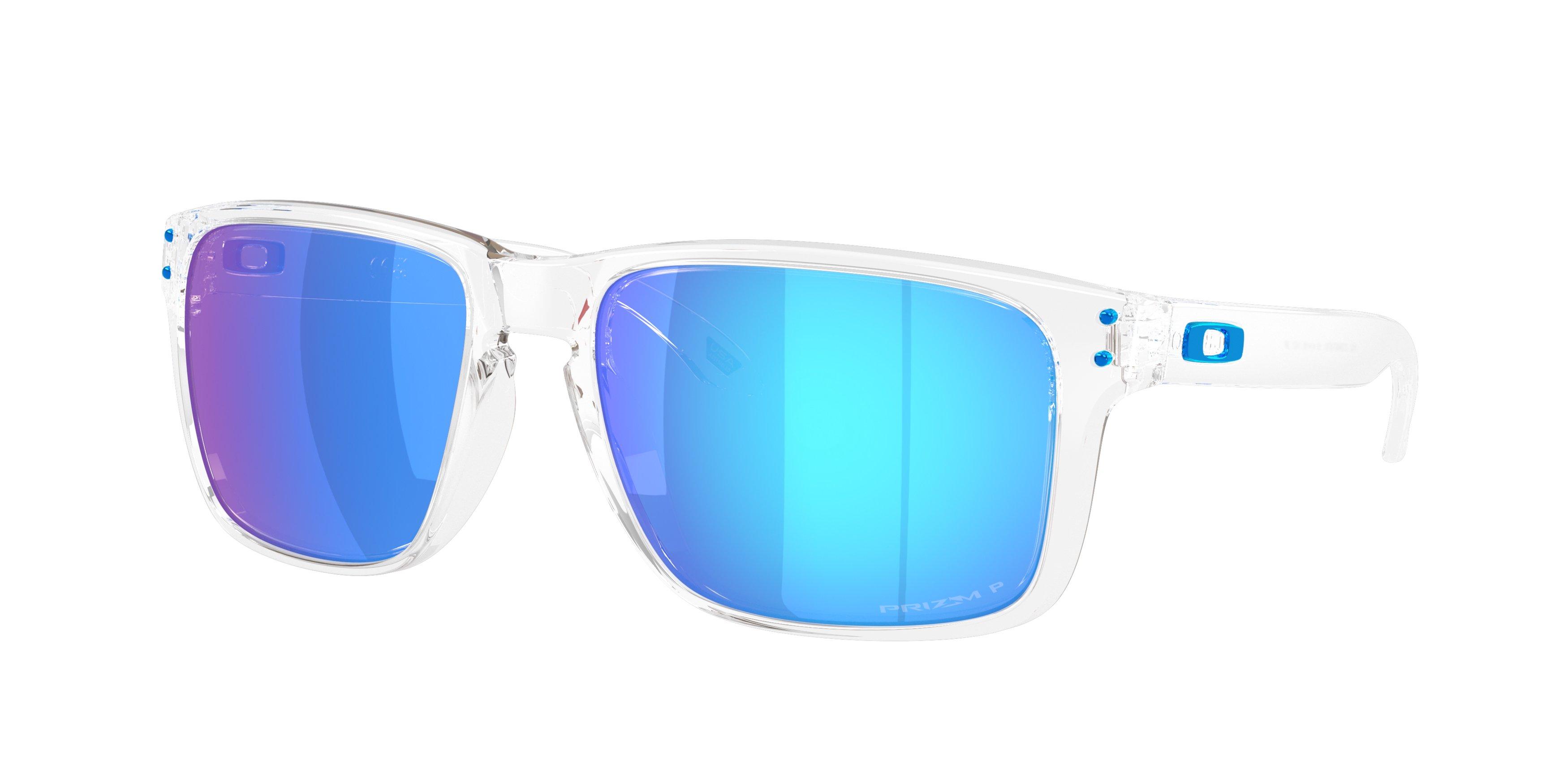 Oakley Holbrook XXL Prizm Sapphire Polarized Sunglasses - Polished Clear - CLEAR/BLUE Thumbnail View 1
