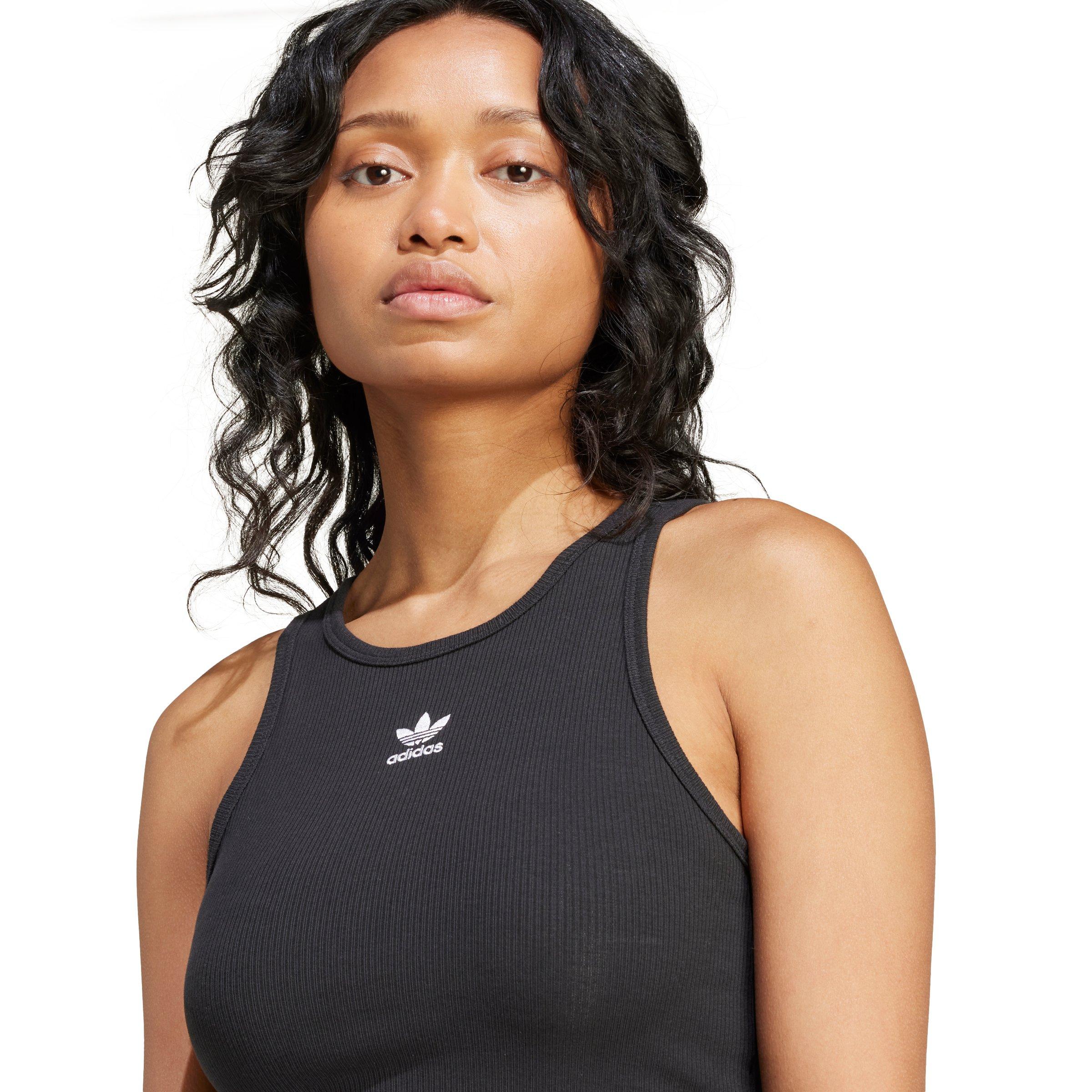 adidas Originals Essentials Ribbed Tank Top-Black - BLACK Thumbnail View 3