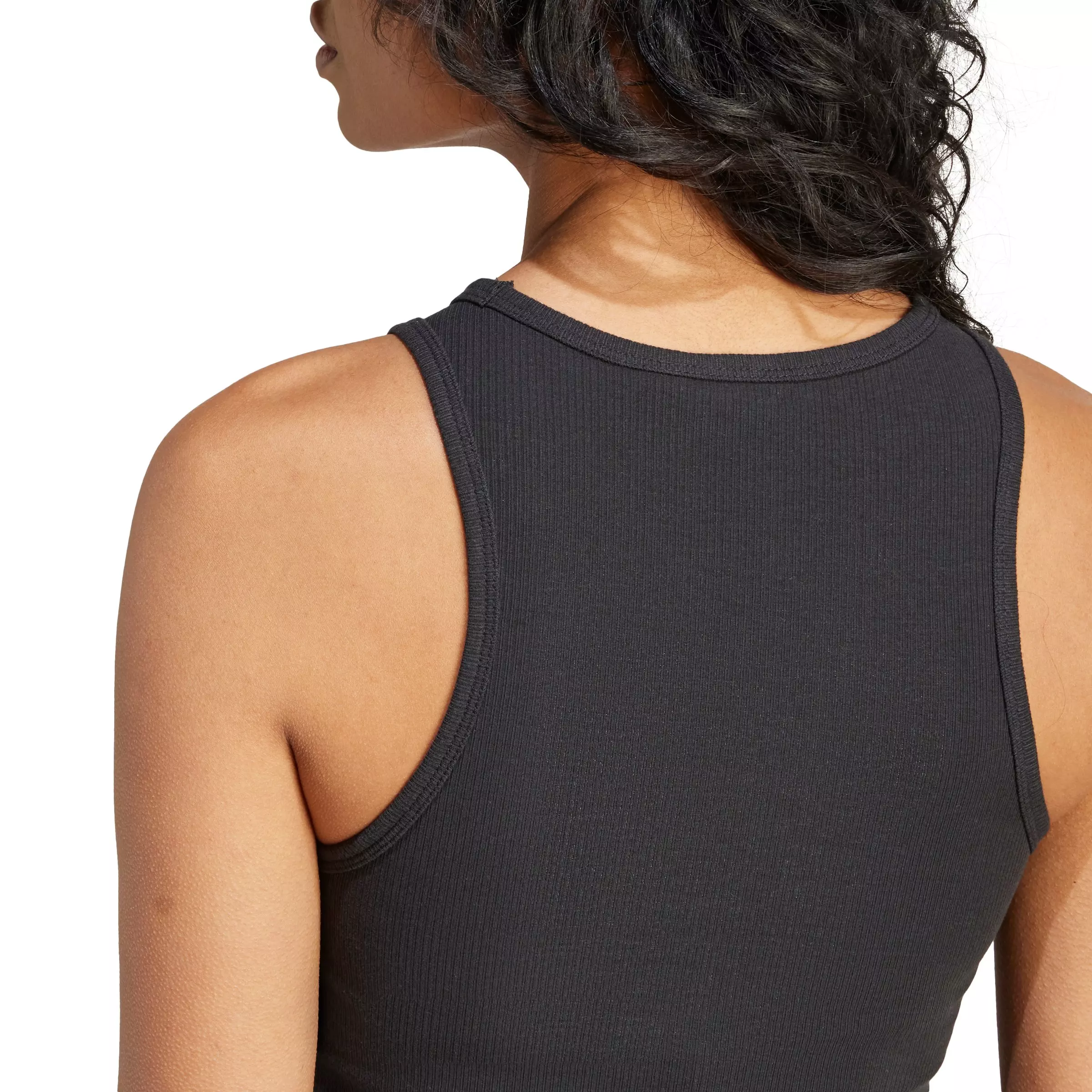 adidas Originals Essentials Ribbed Tank Top-Black - BLACK