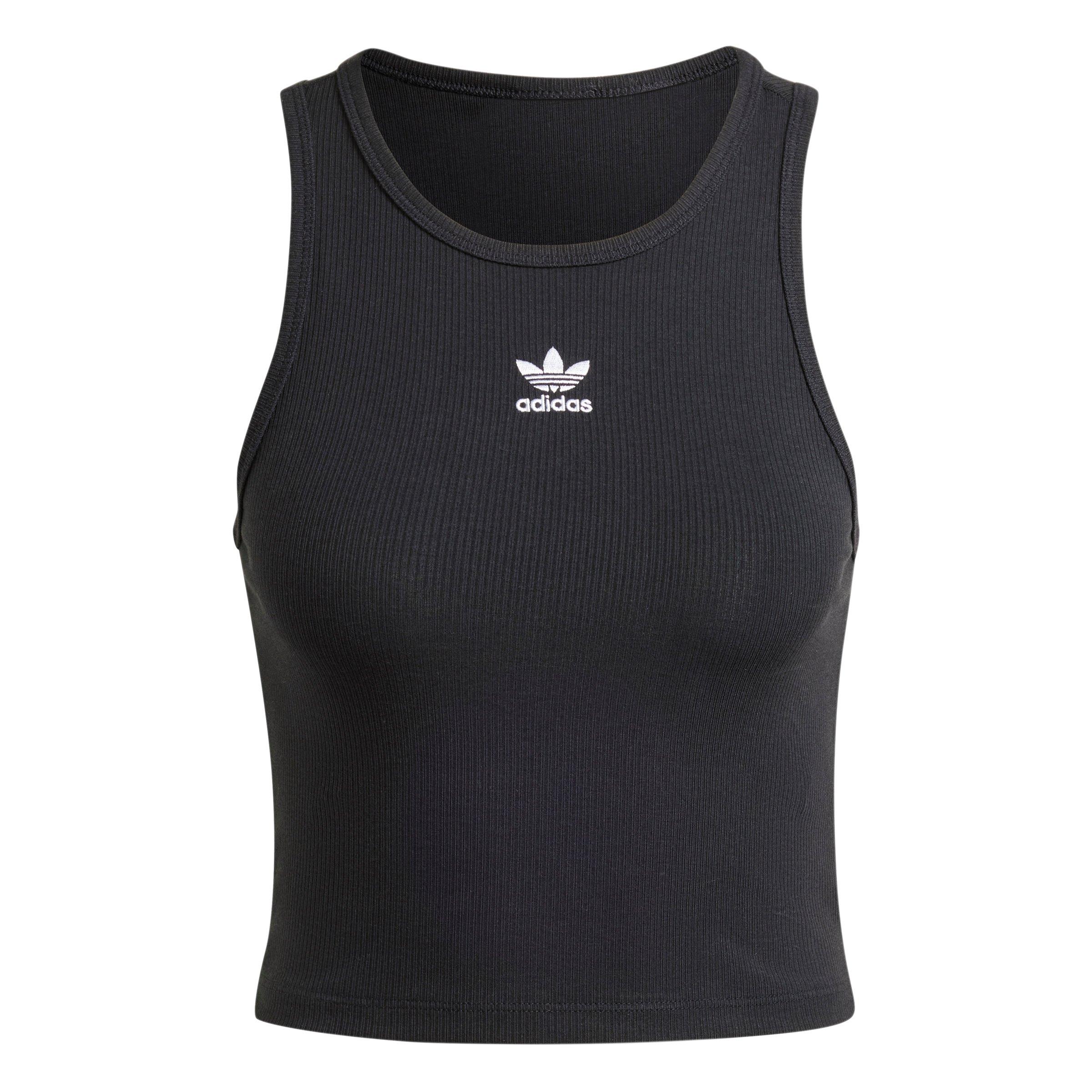 adidas Originals Essentials Ribbed Tank Top-Black - BLACK Thumbnail View 6