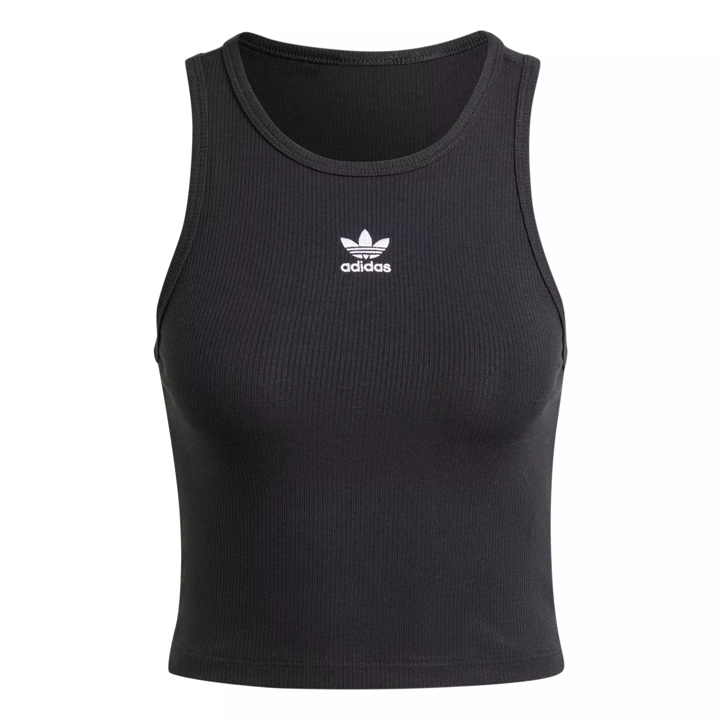 adidas Originals Essentials Ribbed Tank Top-Black - BLACK