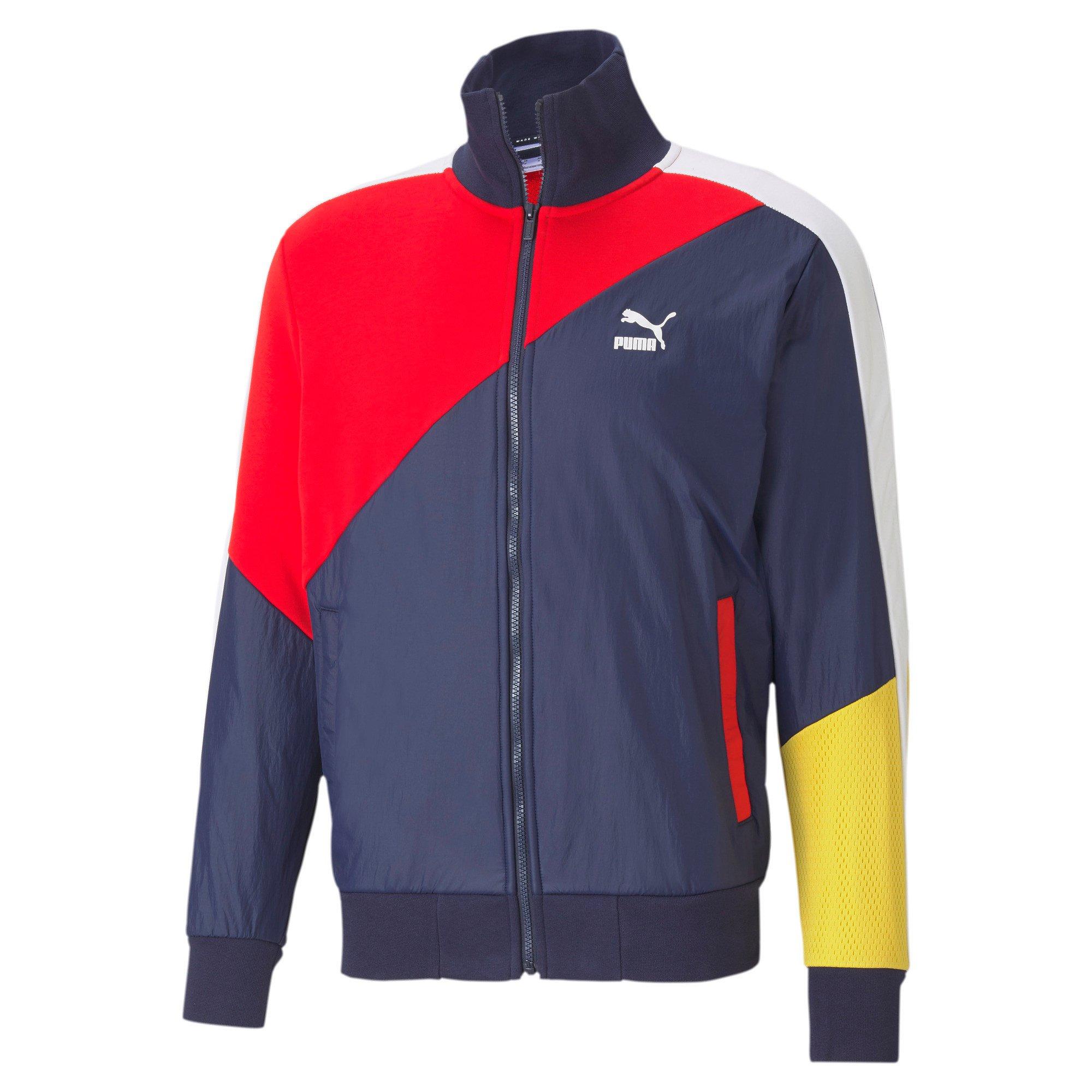 PUMA Men's T7 2020 Fashion Full-Zip Track Jacket - NAVY/RED/YELLOW Thumbnail View 1