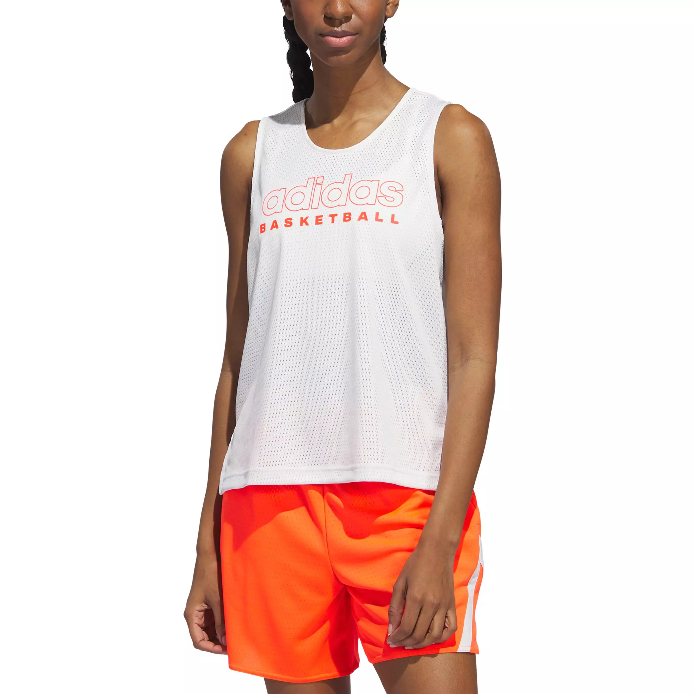 adidas Women's Select Mesh Tank Top-White - WHITE