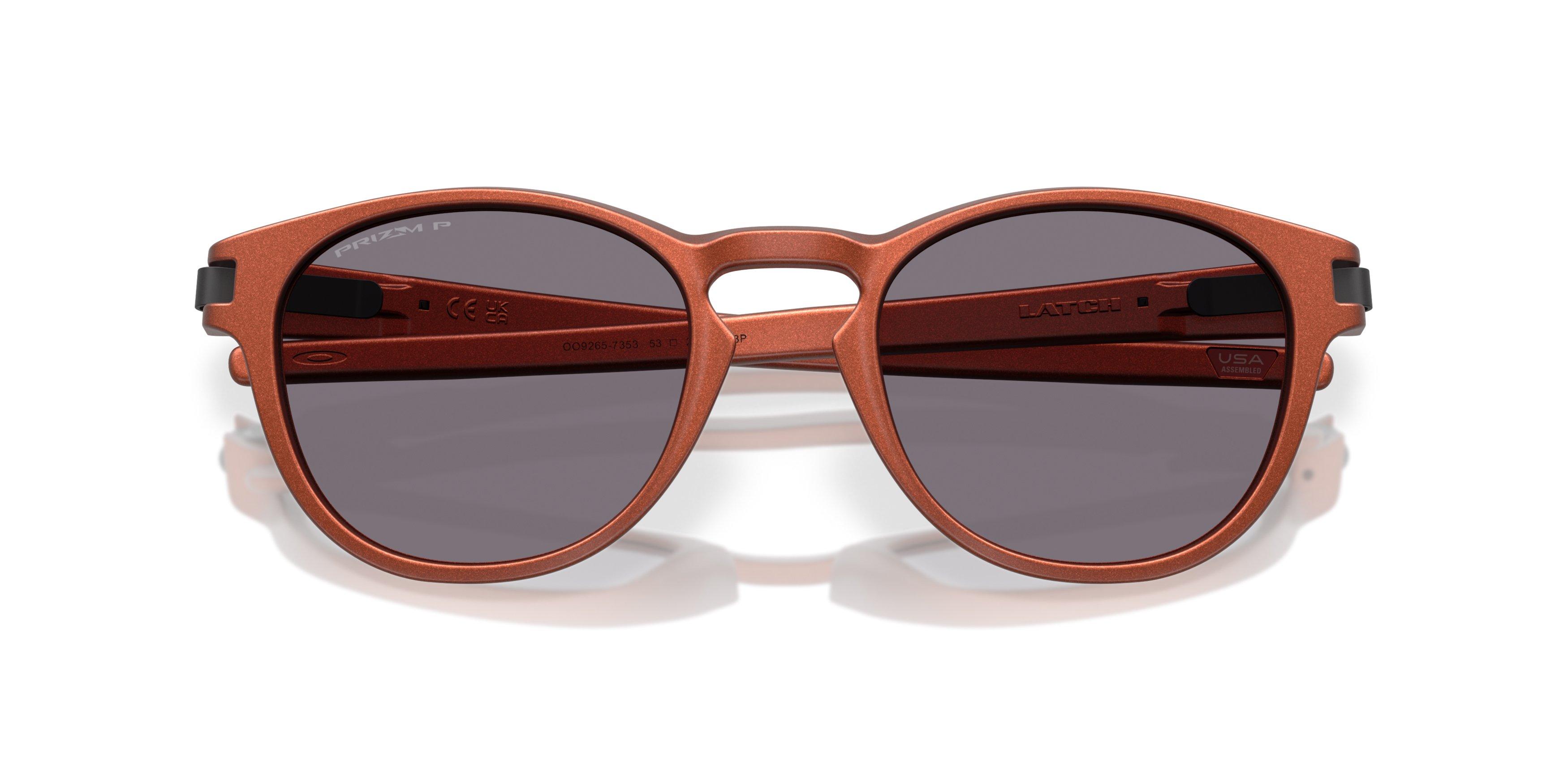 Oakley Latch Prizm Grey Polarized Sunglasses - Matte Fire Orange - ORANGE/GREY Thumbnail View 7