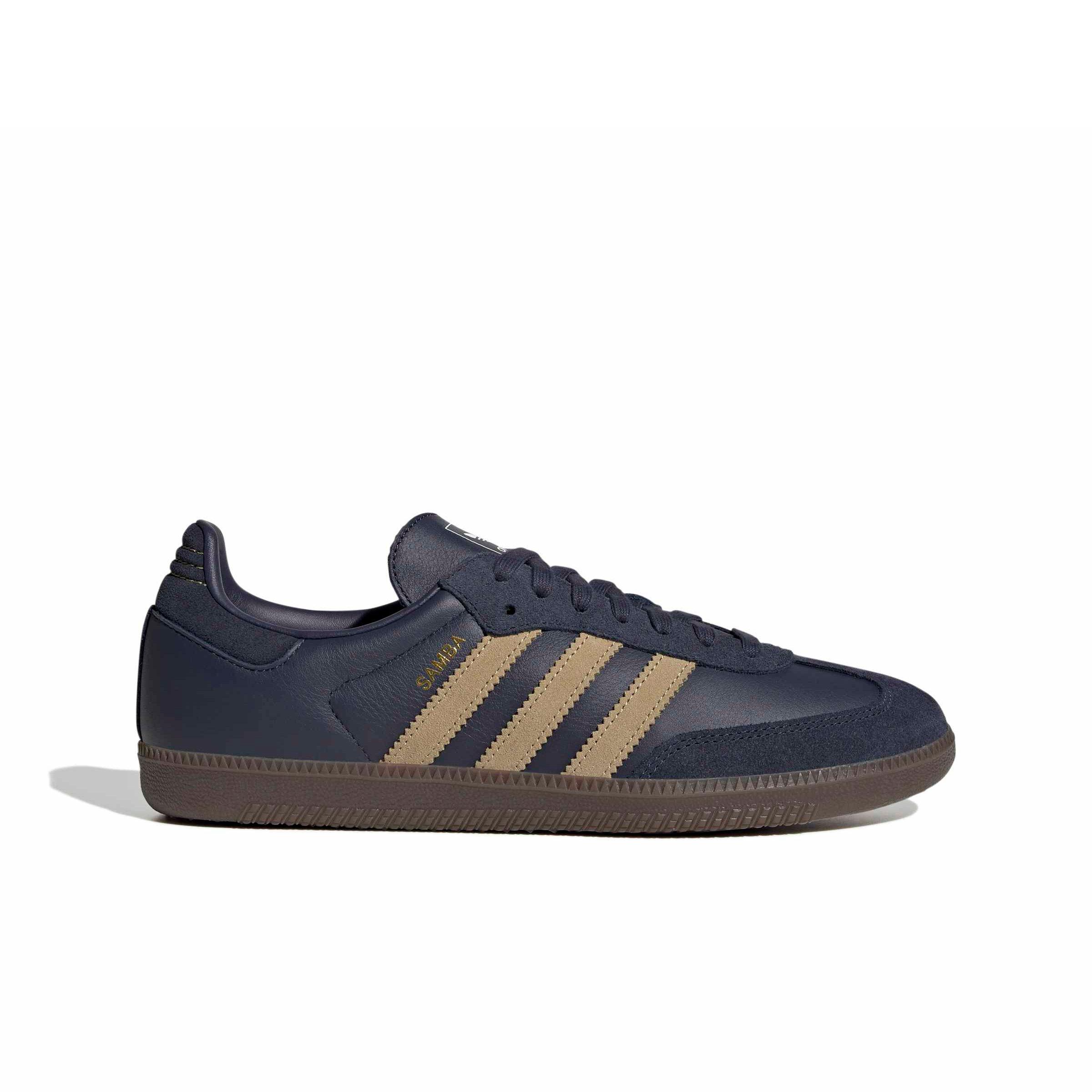 adidas Originals Samba OG "Shadow Navy/Golden Beige/Gum 5" Men's Shoe - NAVY/BEIGE/GUM Thumbnail View 1