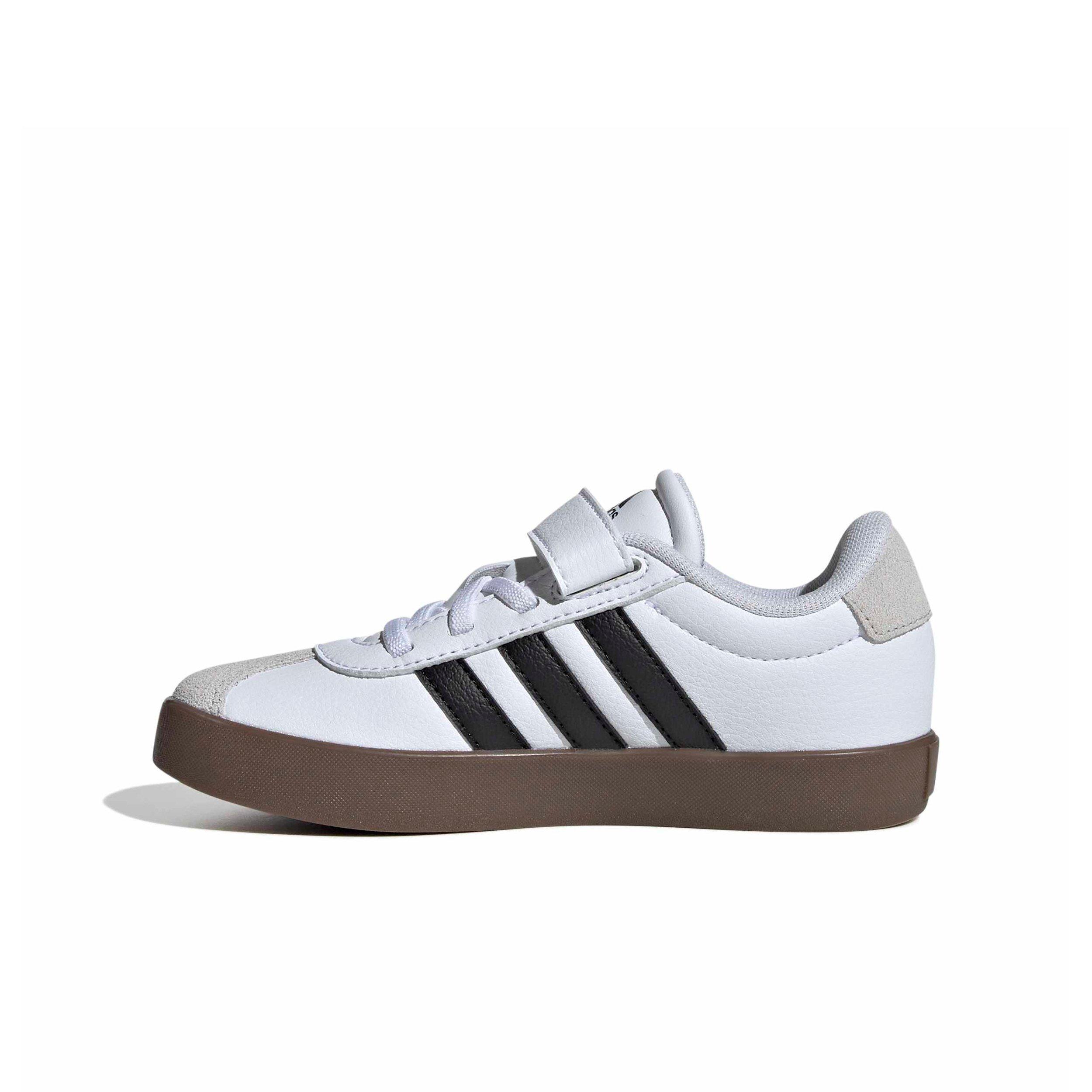 adidas VL Court 3.0 "Ftwr White/Core Black/Grey One" Preschool Boys' Shoe - WHITE/BLACK/GREY