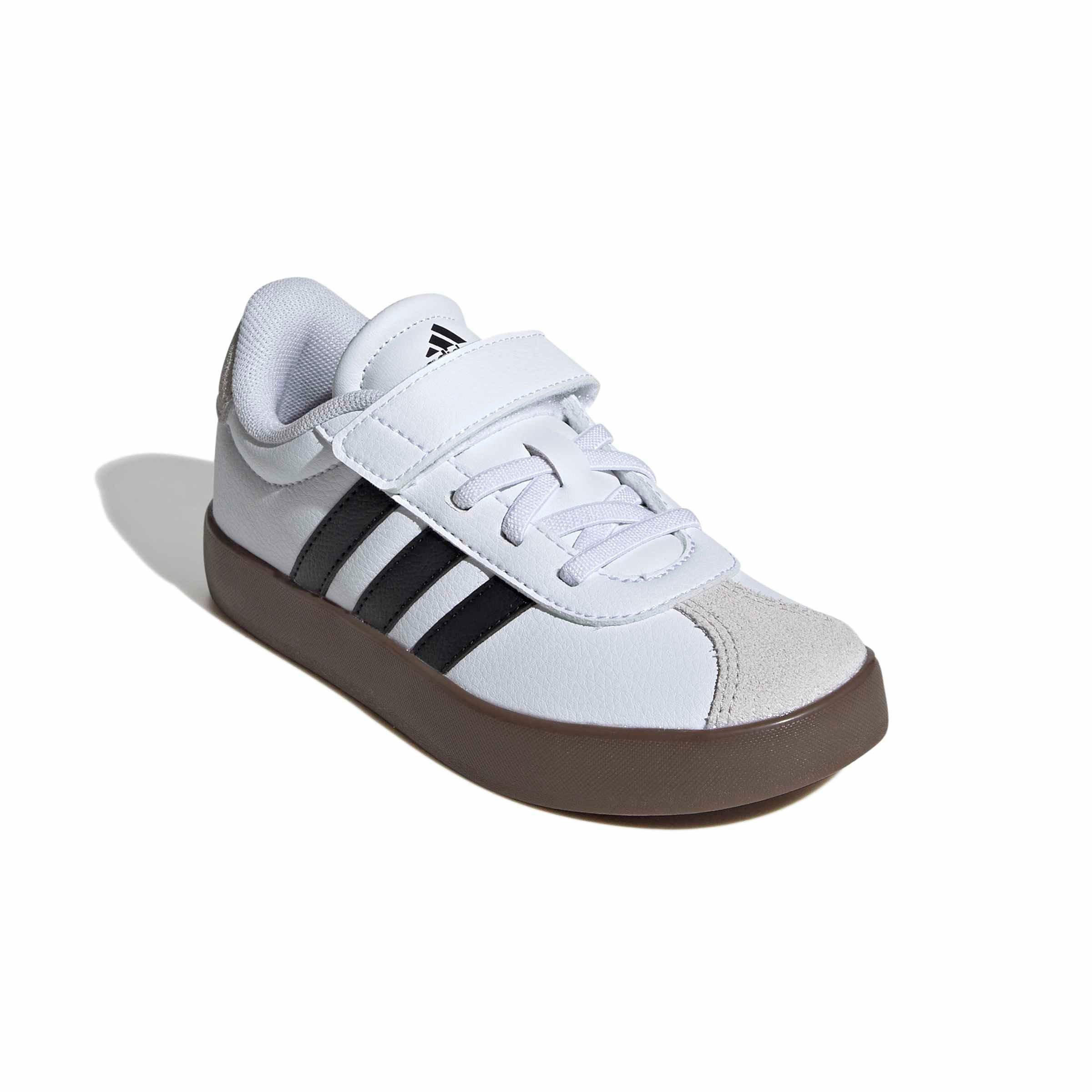 adidas VL Court 3.0 "Ftwr White/Core Black/Grey One" Preschool Boys' Shoe - WHITE/BLACK/GREY
