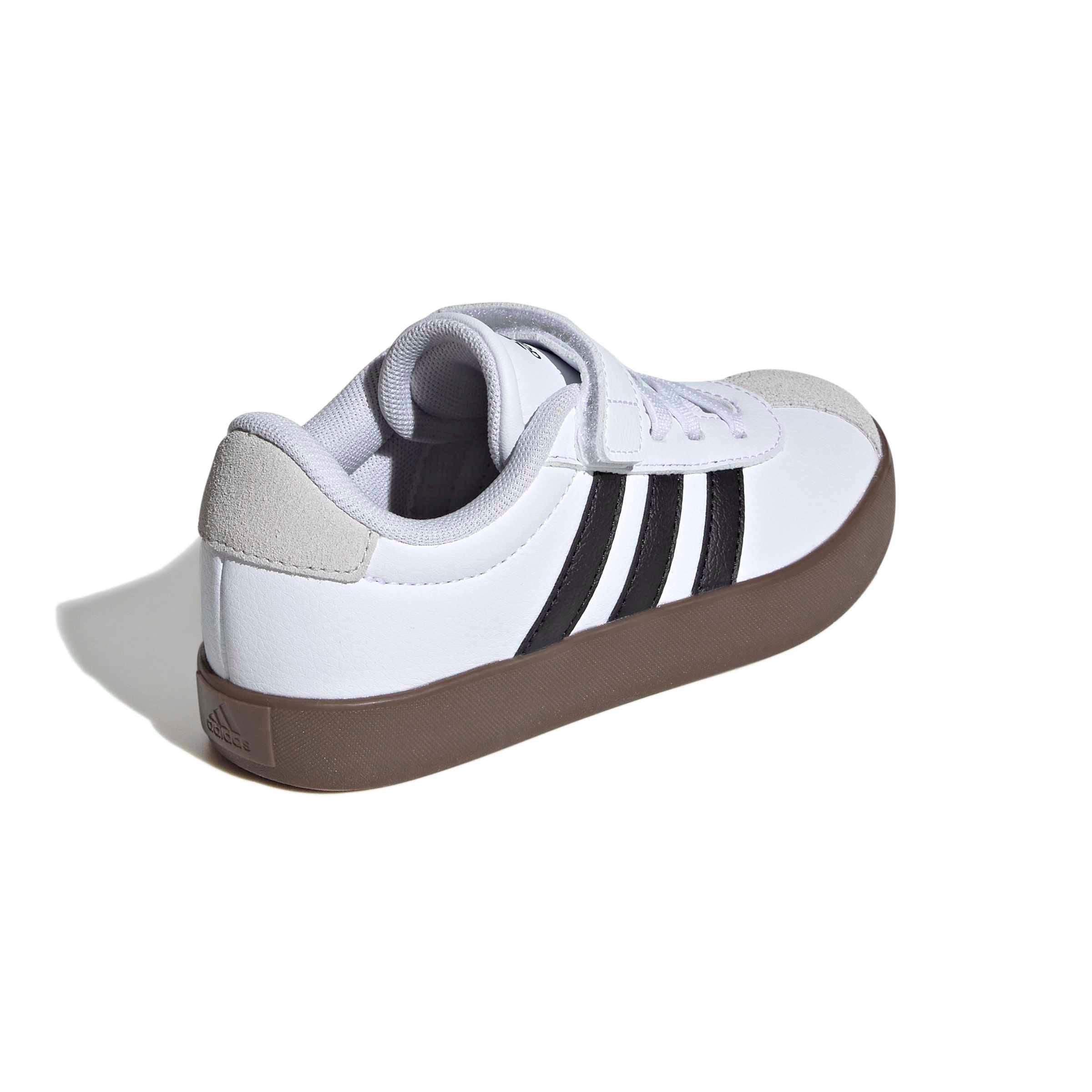 adidas VL Court 3.0 "Ftwr White/Core Black/Grey One" Preschool Boys' Shoe - WHITE/BLACK/GREY