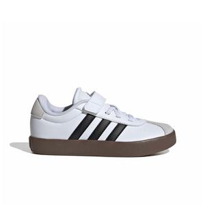 adidas VL Court 3.0 "Ftwr White/Core Black/Grey One" Preschool Boys' Shoe - WHITE/BLACK/GREY
