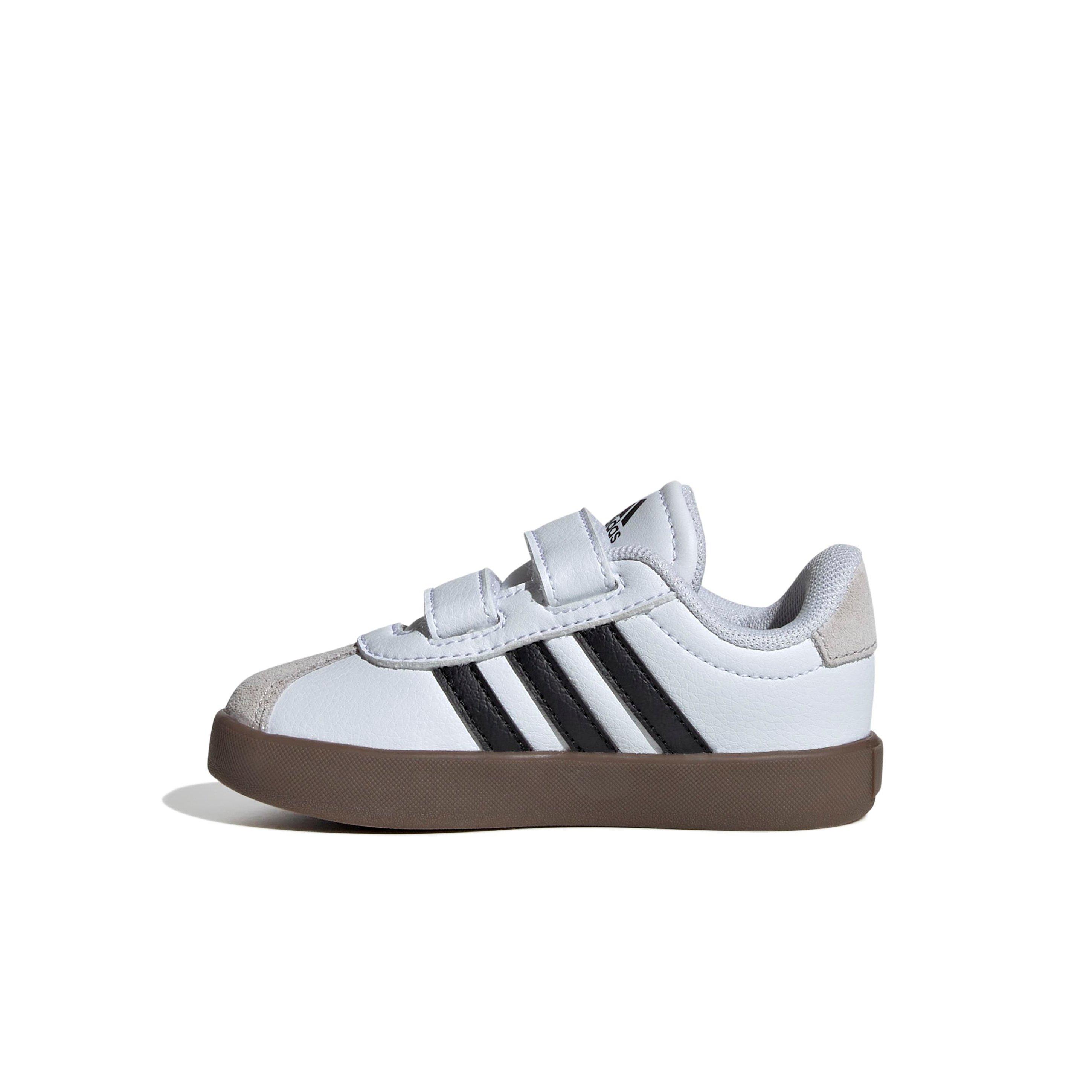 adidas VL Court 3.0 "Ftwr White/Core Black/Grey One" Infant Boys' Shoe - WHITE/BLACK/GREY