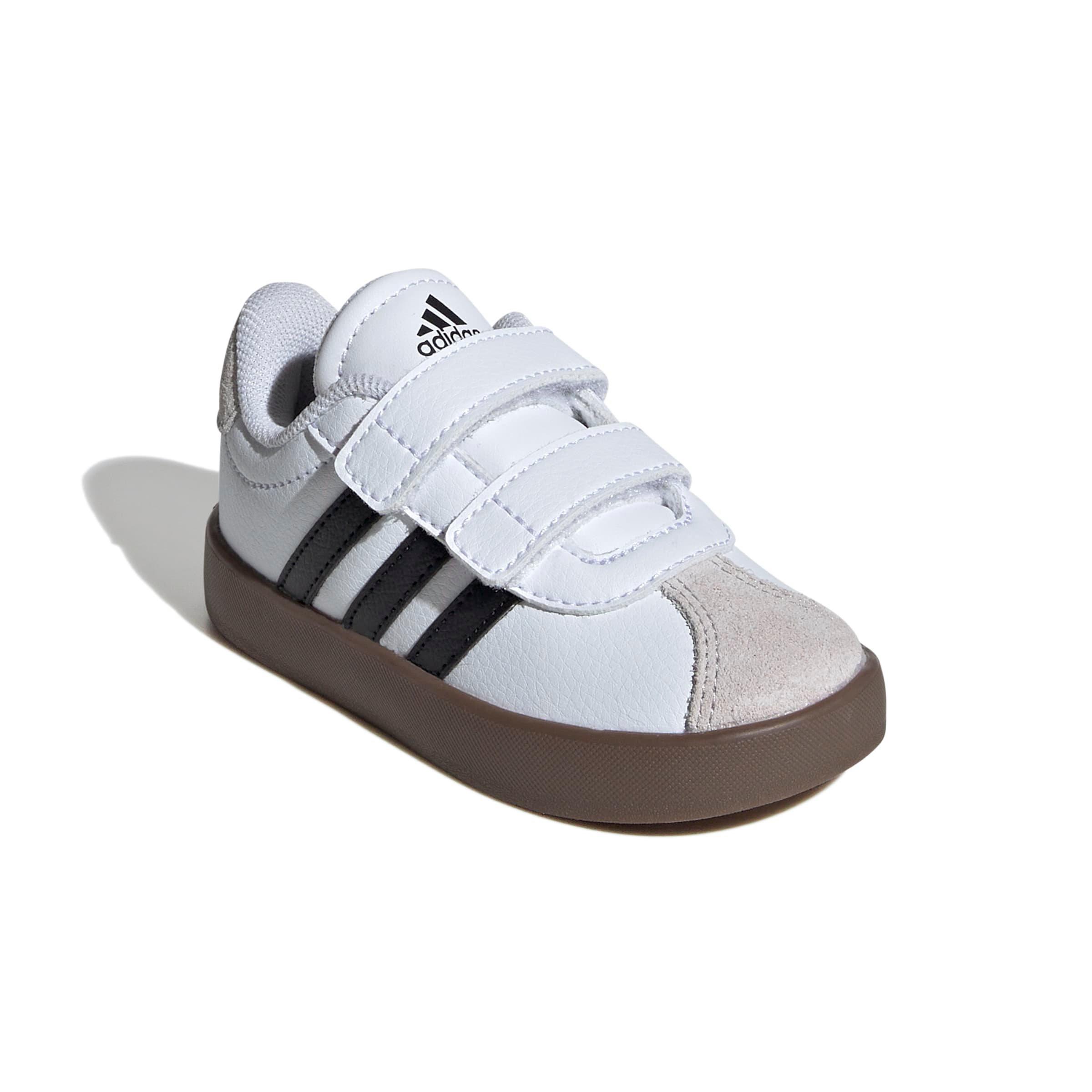 adidas VL Court 3.0 "Ftwr White/Core Black/Grey One" Infant Boys' Shoe - WHITE/BLACK/GREY