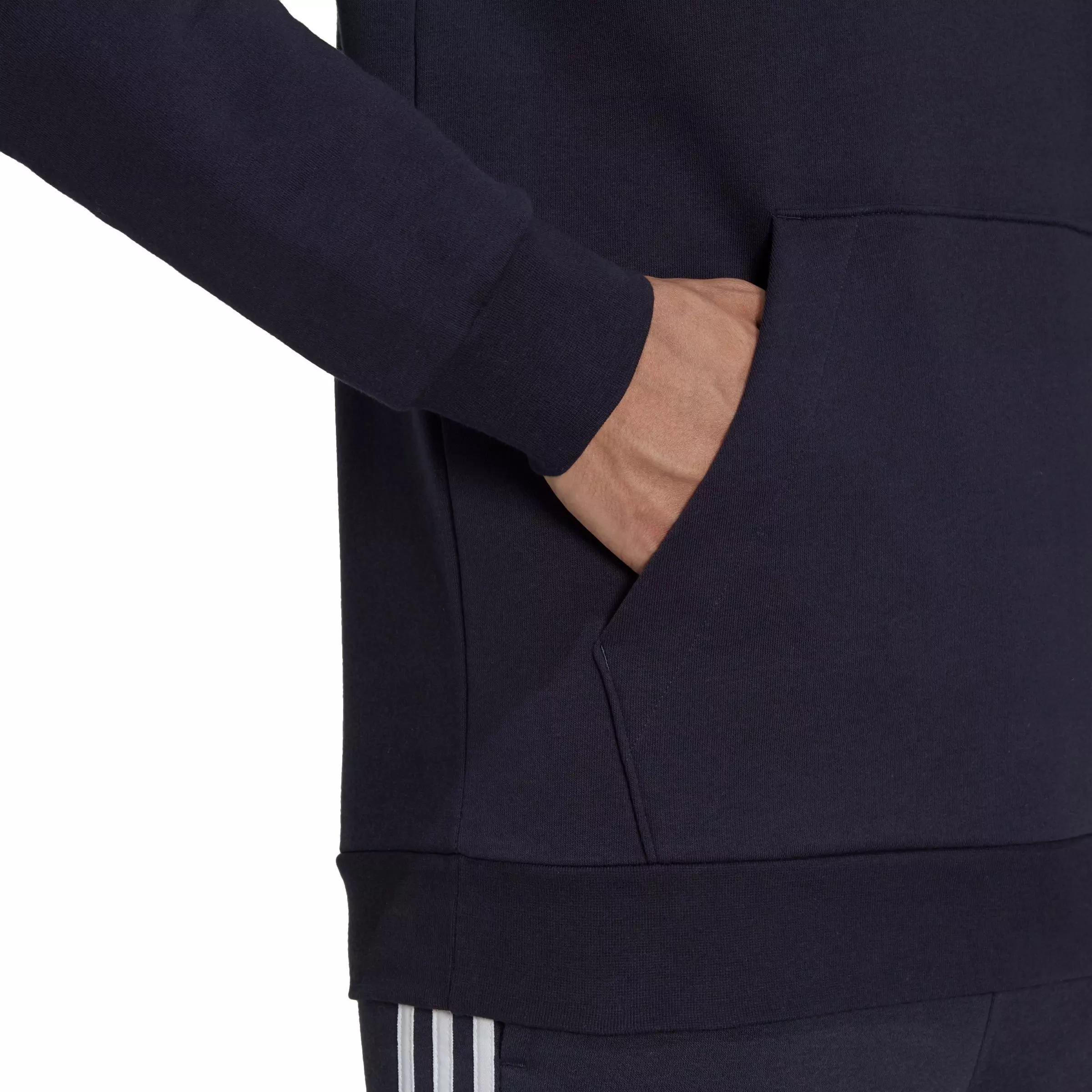adidas Men's Essentials Fleece Hoodie-Navy - NAVY