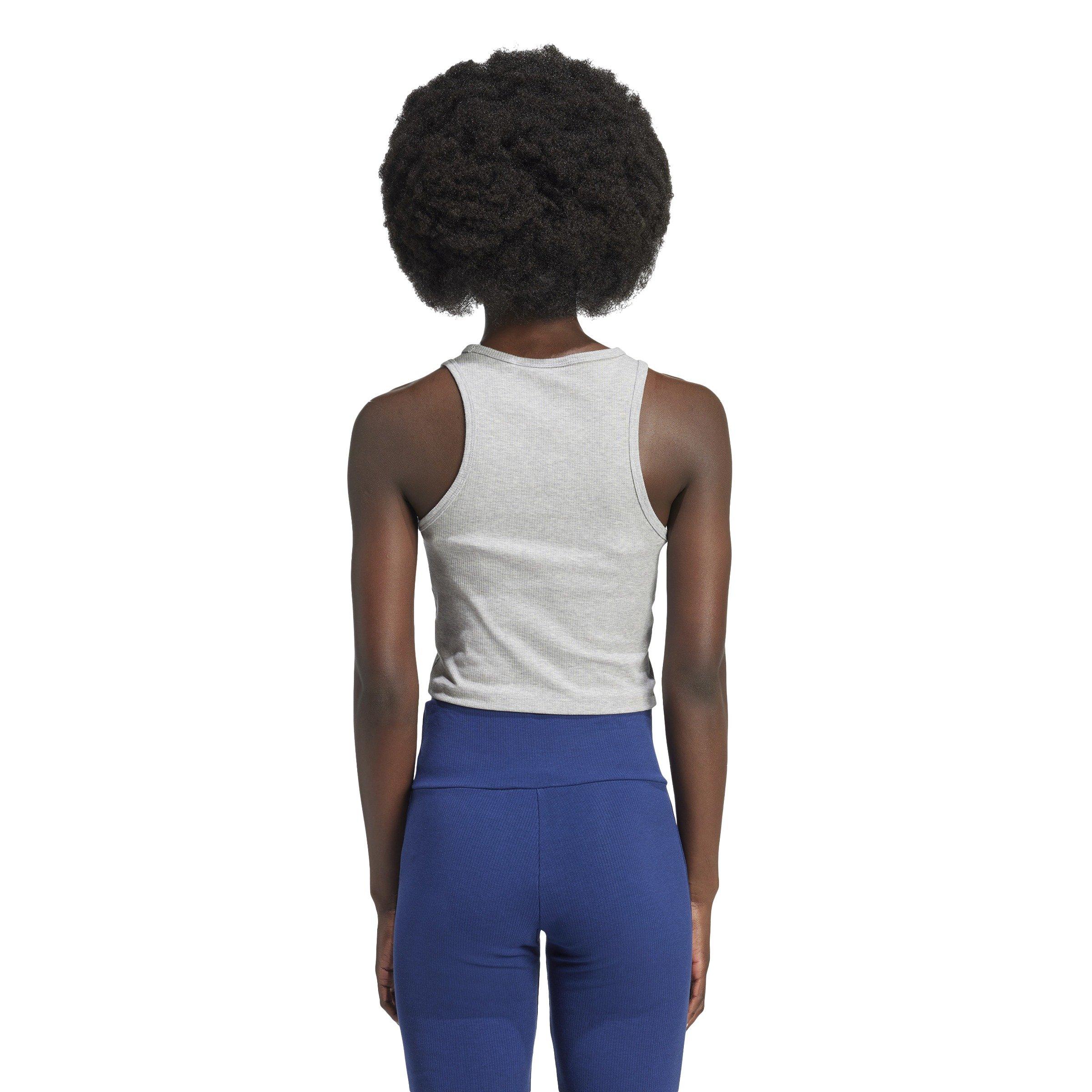 adidas Originals Women's Essentials Ribbed Tank Top-Grey - GREY Thumbnail View 2