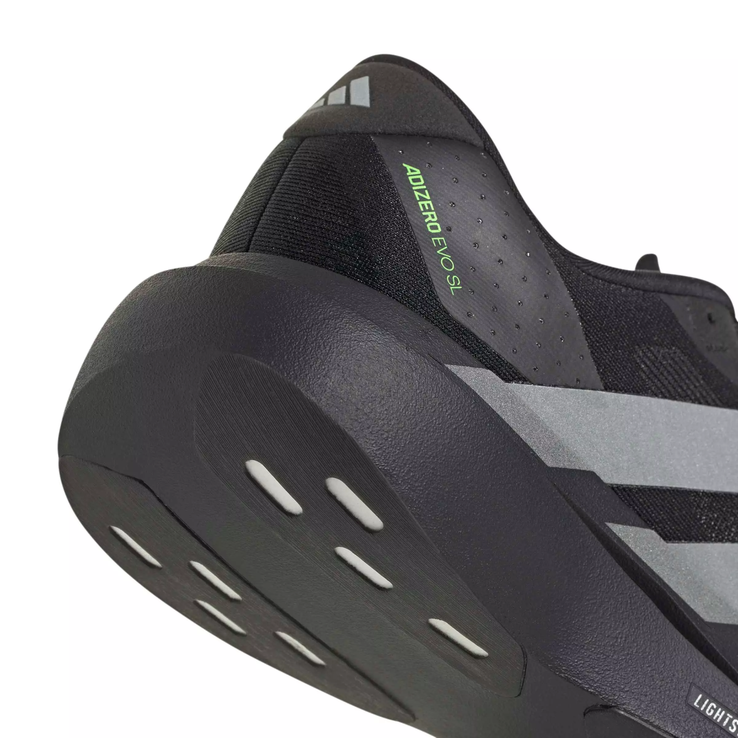 adidas Adizero EVO SL "Core Black/Silver Metallic/Signal Green" Men's Running Shoe - BLACK/SILVER/GREEN