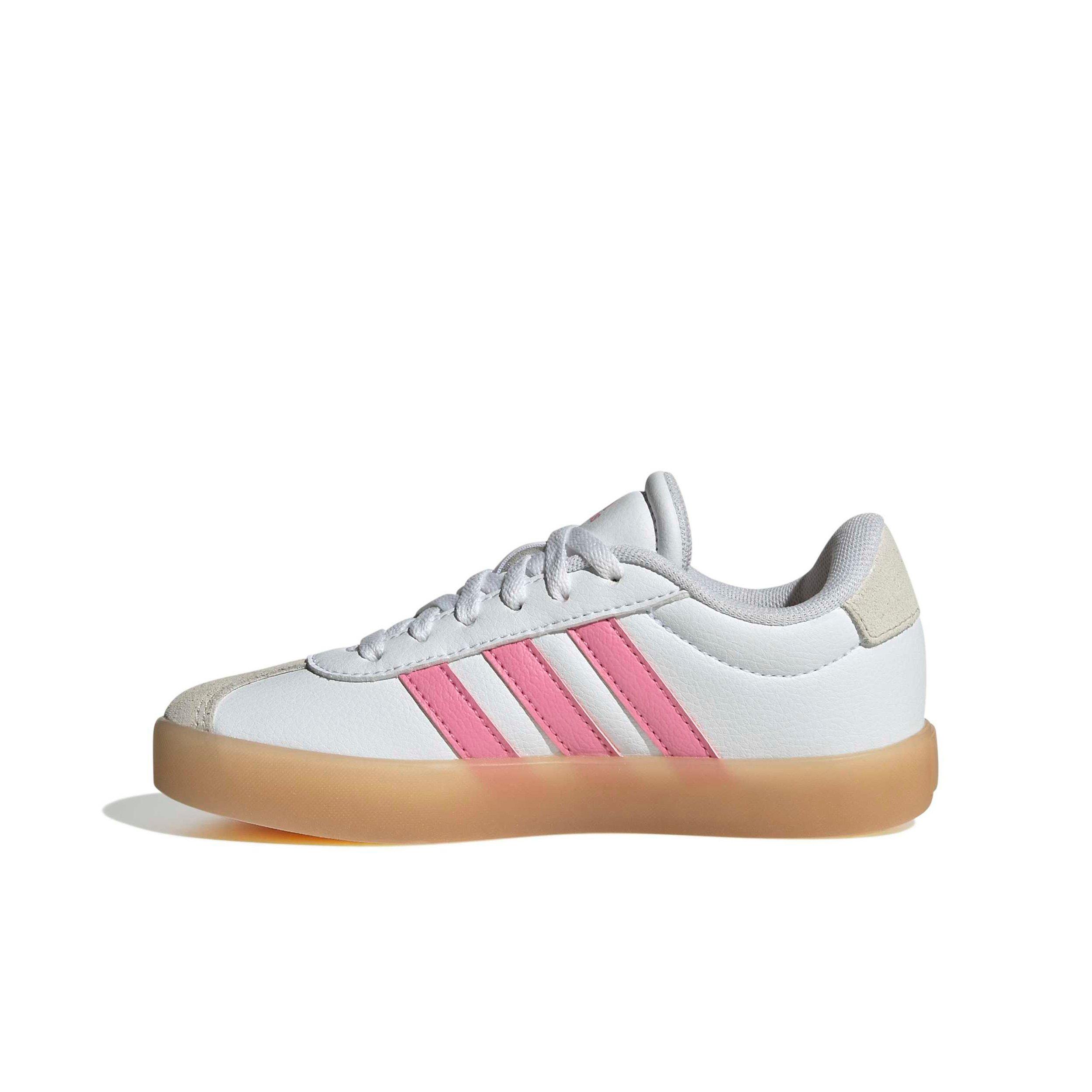 adidas VL Court 3.0 "Ftwr White/Bliss Pink/Alumina" Preschool Girls' Shoe - WHITE/PINK/ALUMINA