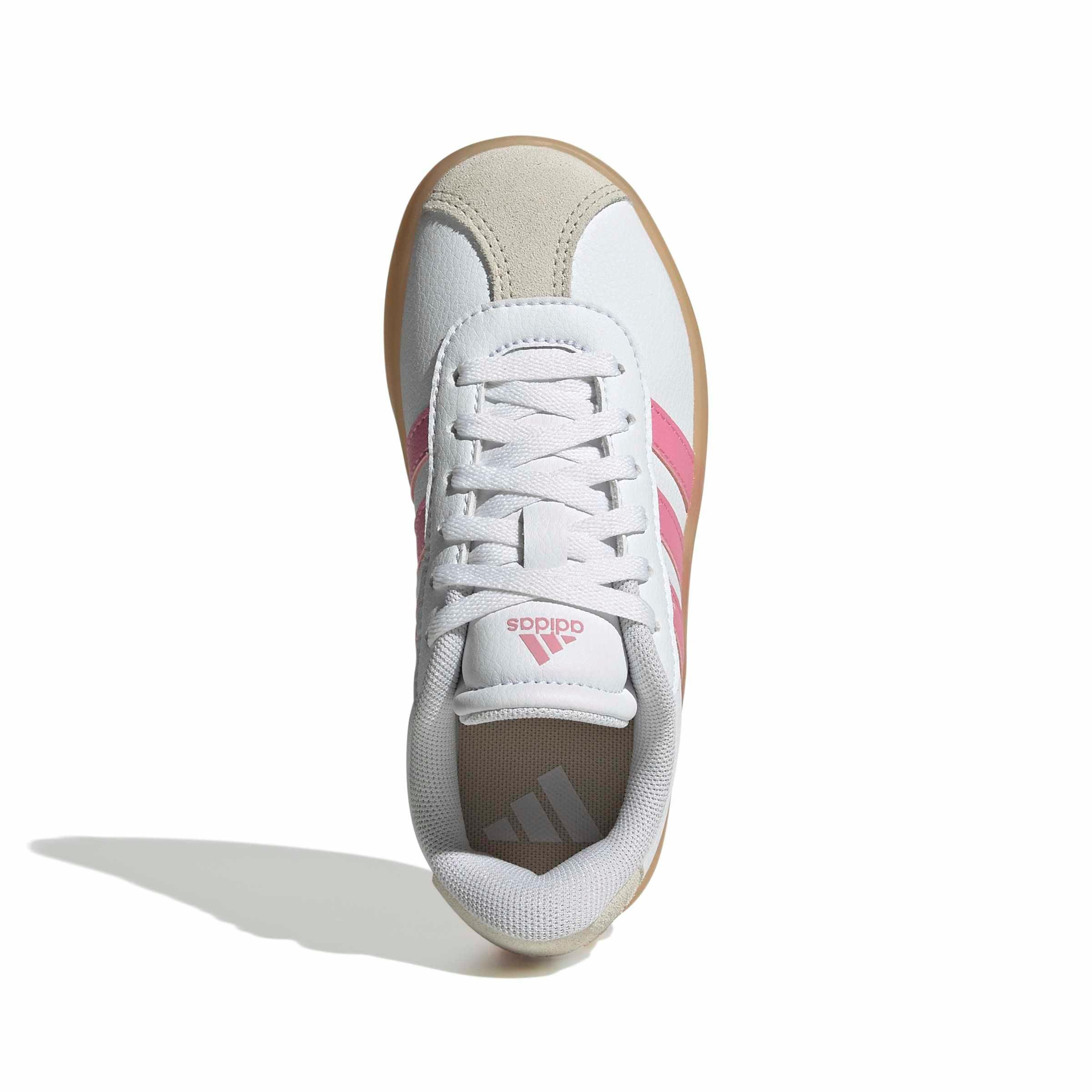adidas VL Court 3.0 "Ftwr White/Bliss Pink/Alumina" Preschool Girls' Shoe - WHITE/PINK/ALUMINA