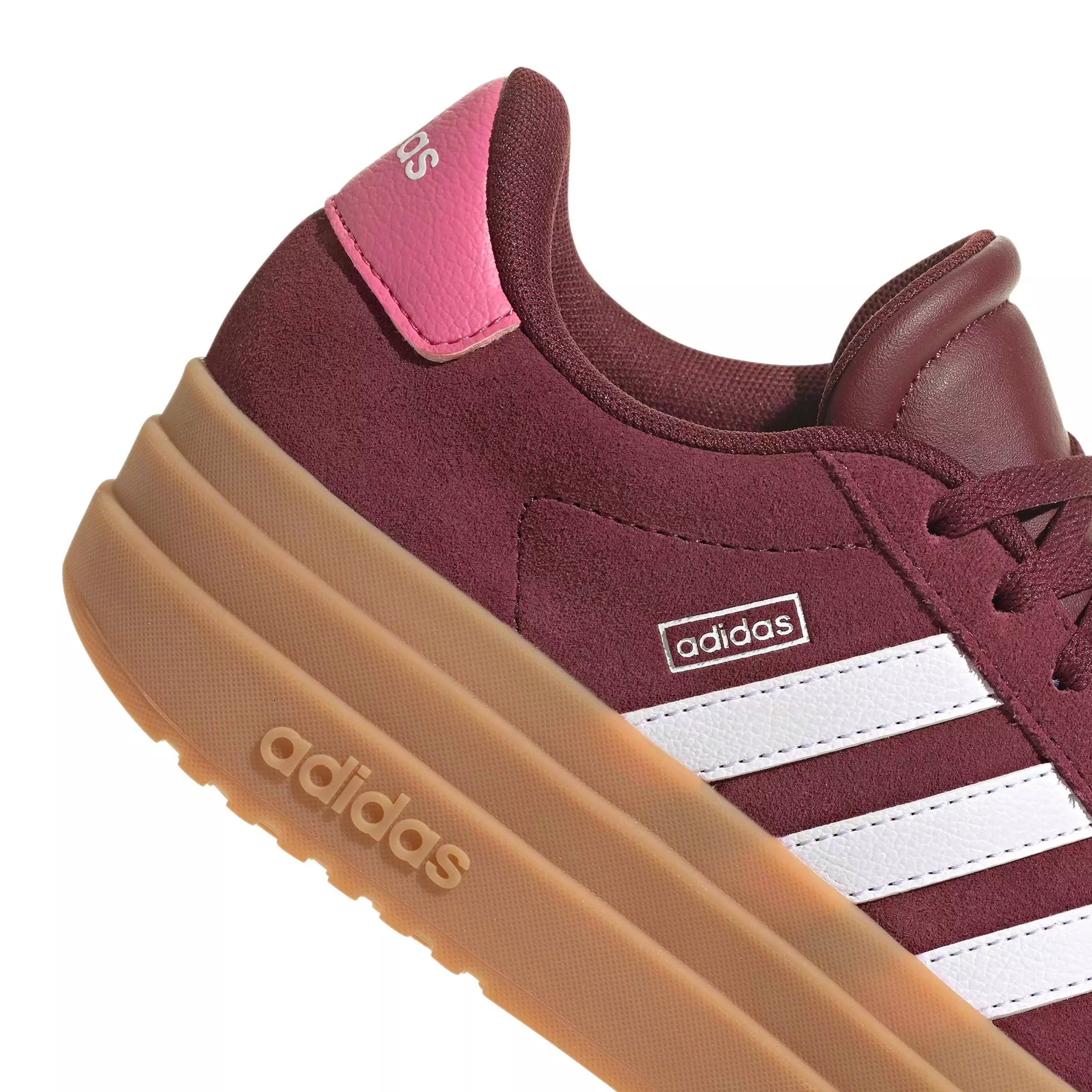 adidas VL Court Bold "Shadow Red/Ftwr White/Pink Fusion" Grade School Girls' Shoe - RED/WHITE/PINK