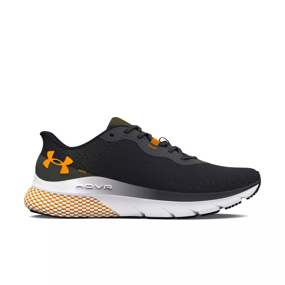 Under Armour HOVR Turbulence 2 2E Wide "Black/Marine OD Green/Formula Orange" Men's Running Shoe - BLACK/GREEN/ORANGE