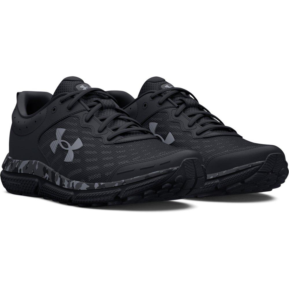 Under Armour Charged Assert 10 Camo "Black / Pitch Gray" Men's Running Shoe - BLACK/GREY Thumbnail View 3