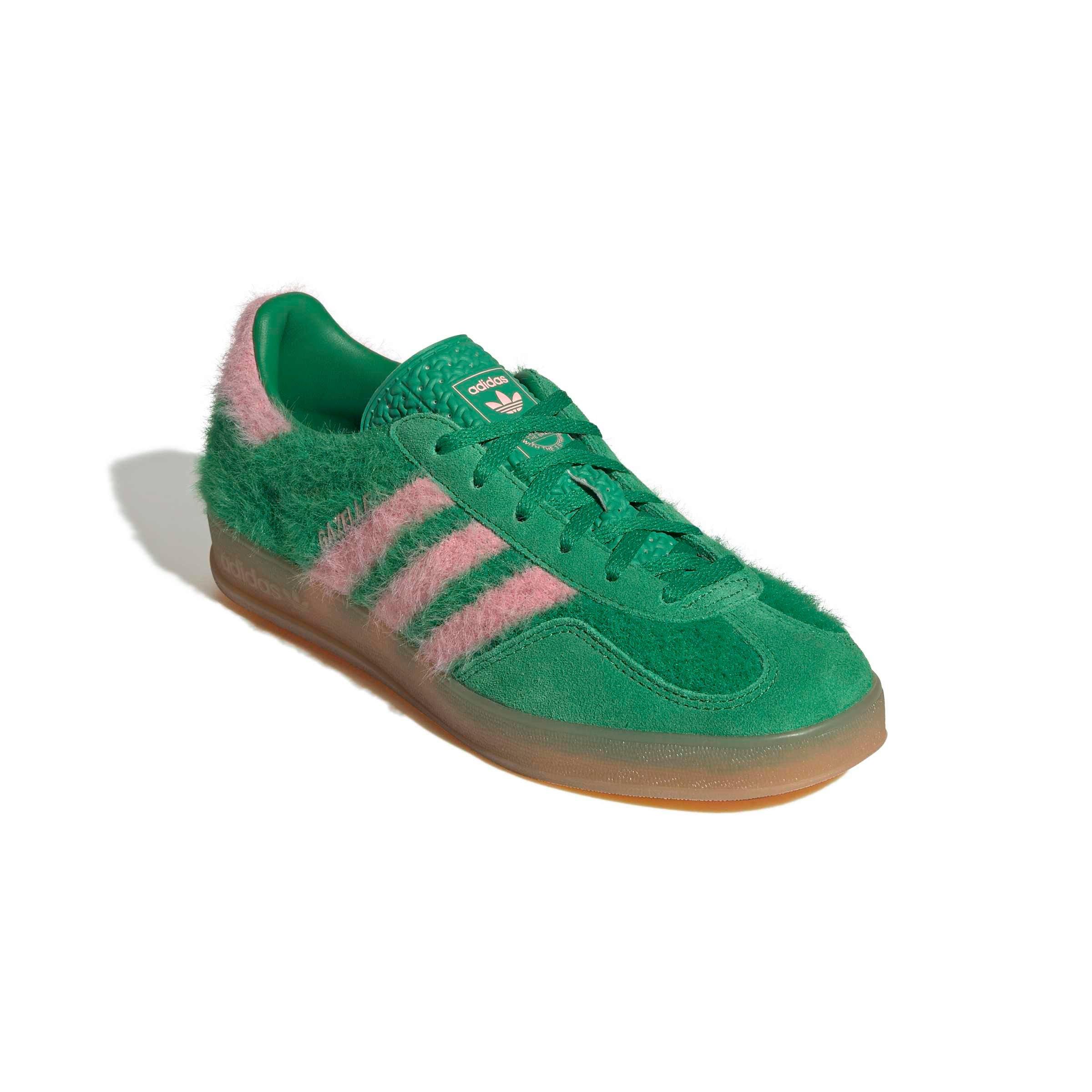 adidas Originals Gazelle "Green/Glow Pink/Gum 3" Women's Shoe - GREEN/PINK/GUM Thumbnail View 3