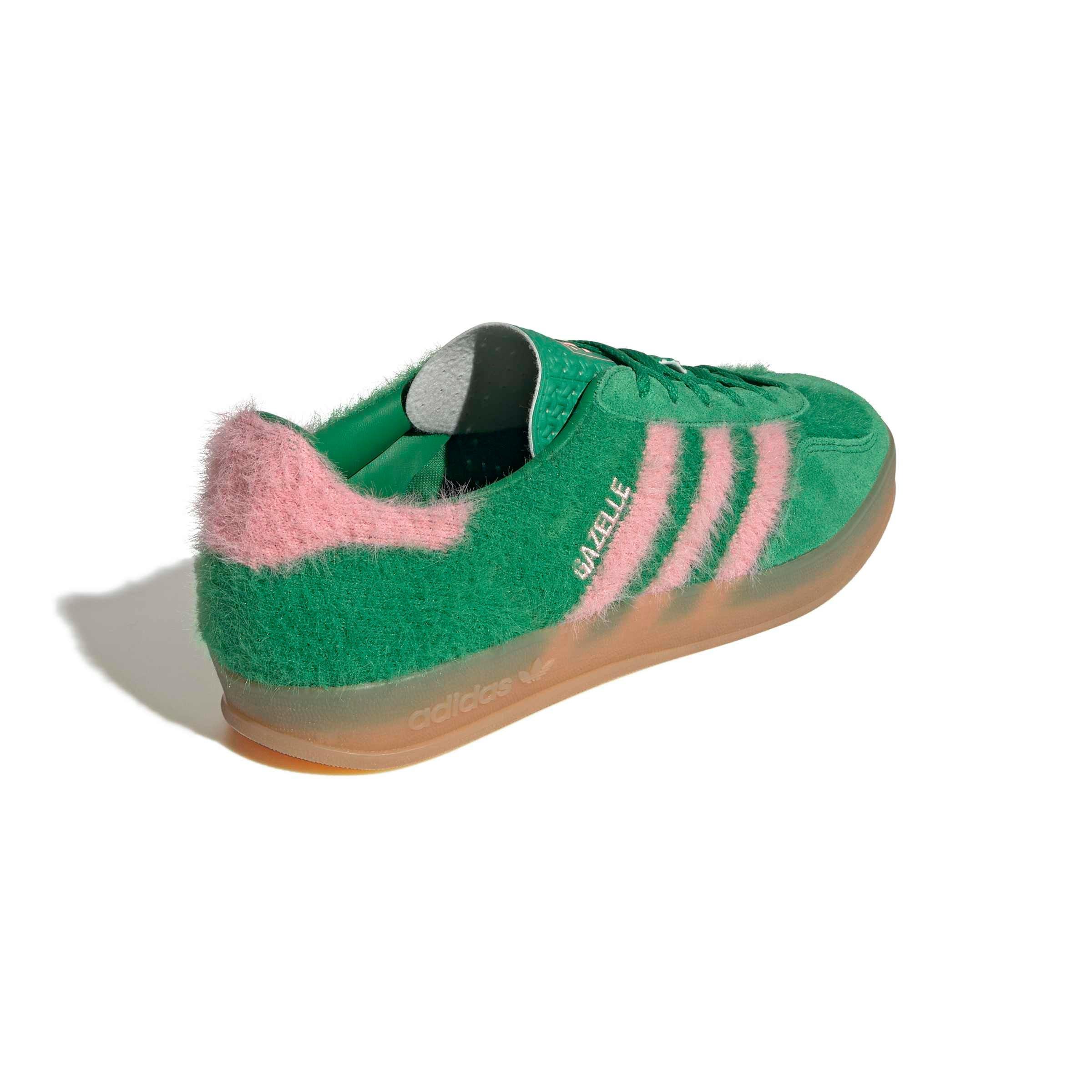adidas Originals Gazelle "Green/Glow Pink/Gum 3" Women's Shoe - GREEN/PINK/GUM Thumbnail View 4