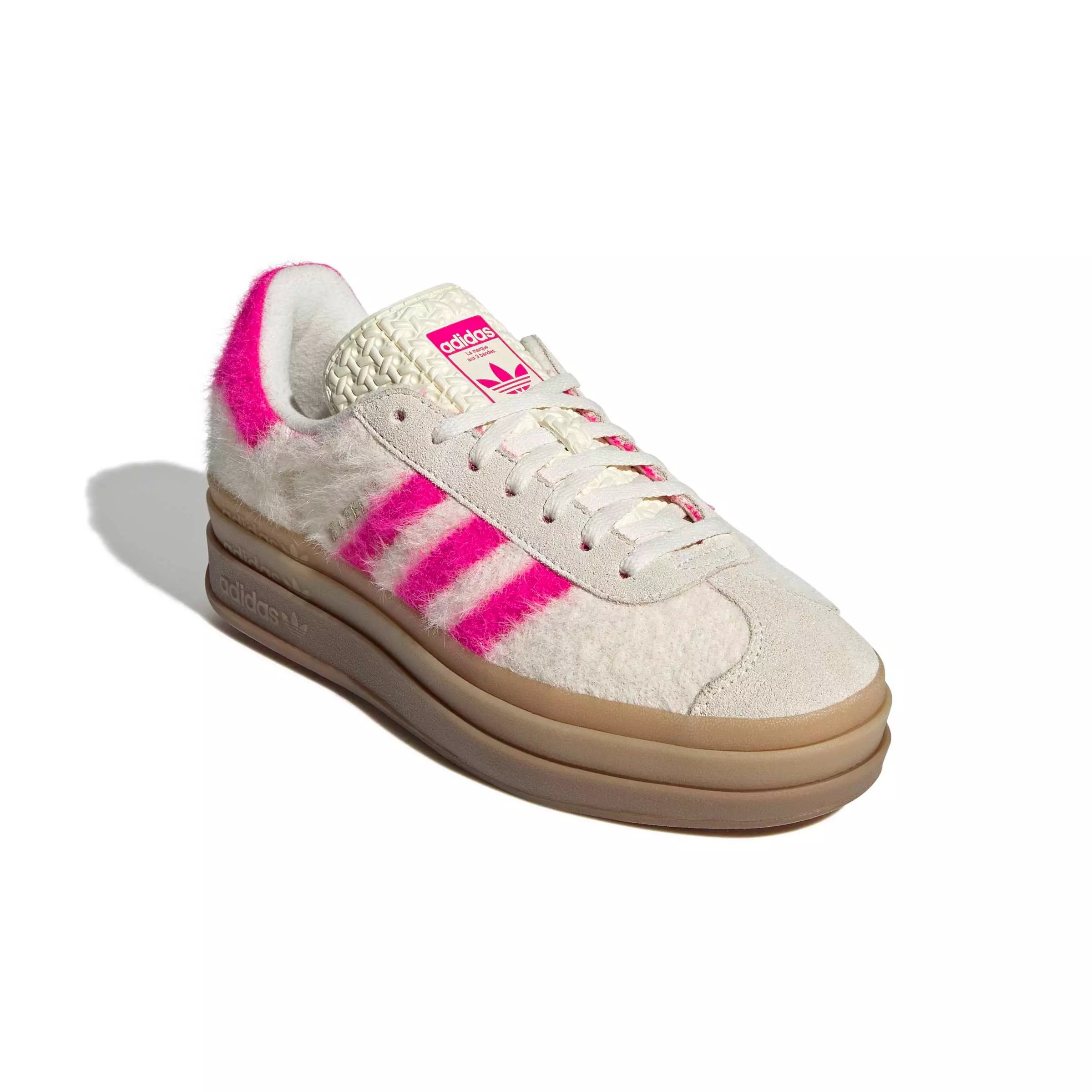 adidas Originals Gazelle Bold "Cream White/Shock Pink/Gold Metallic" Women's Shoe - CREAM/PINK/GOLD