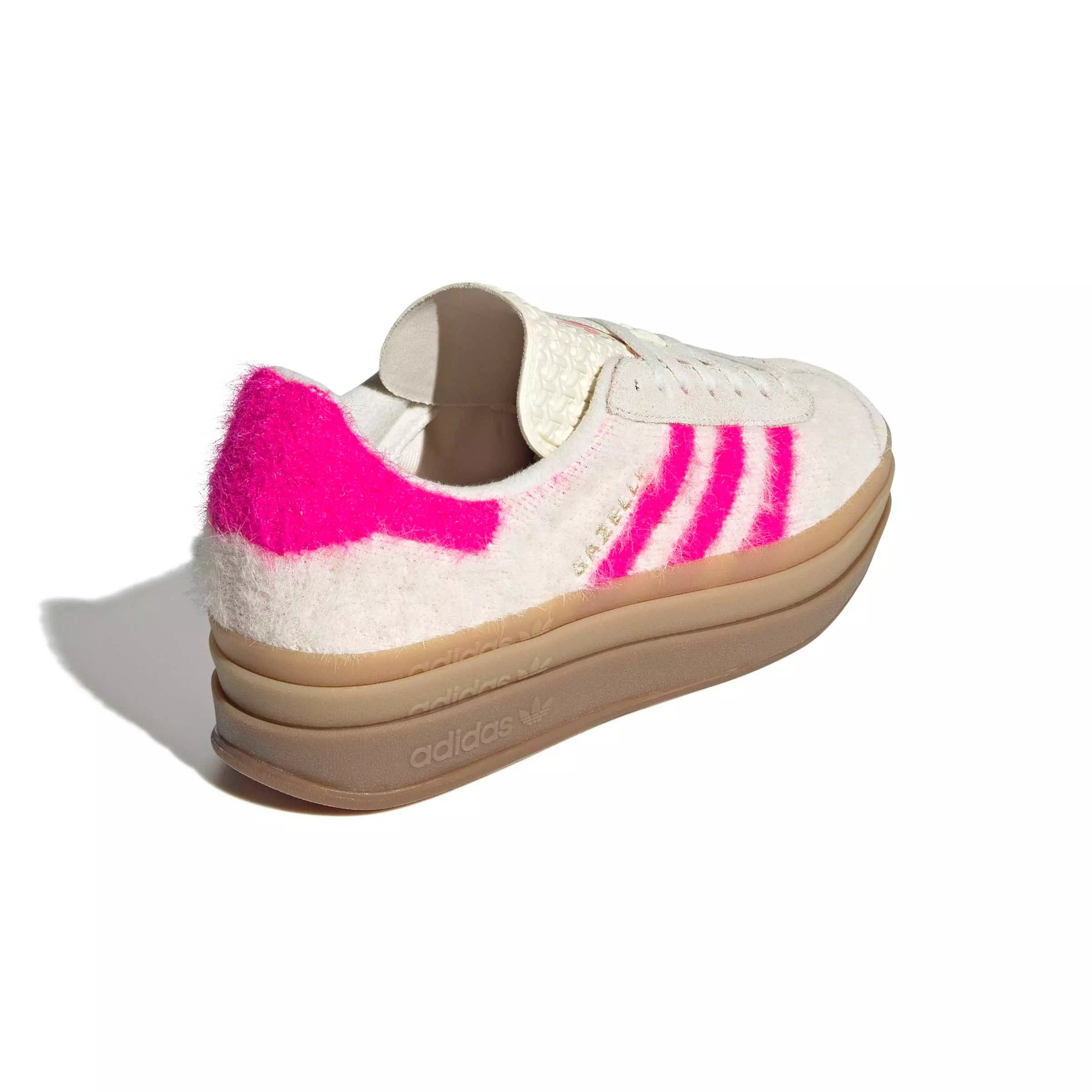 adidas Originals Gazelle Bold "Cream White/Shock Pink/Gold Metallic" Women's Shoe - CREAM/PINK/GOLD