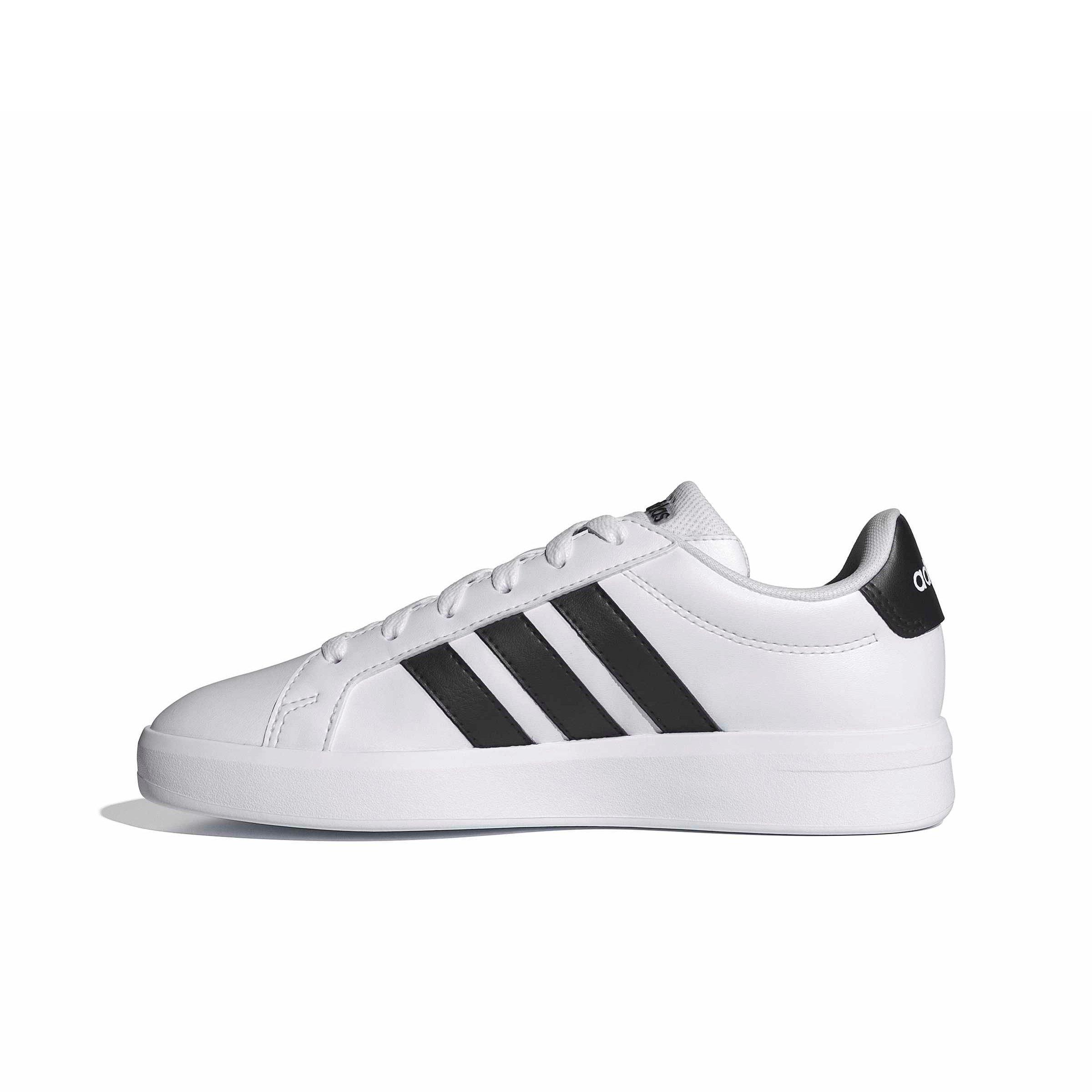adidas Grand Court 3.0 "Ftwr White/Core Black/Ftwr White" Grade School Boys' Shoe - WHITE/BLACK/WHITE