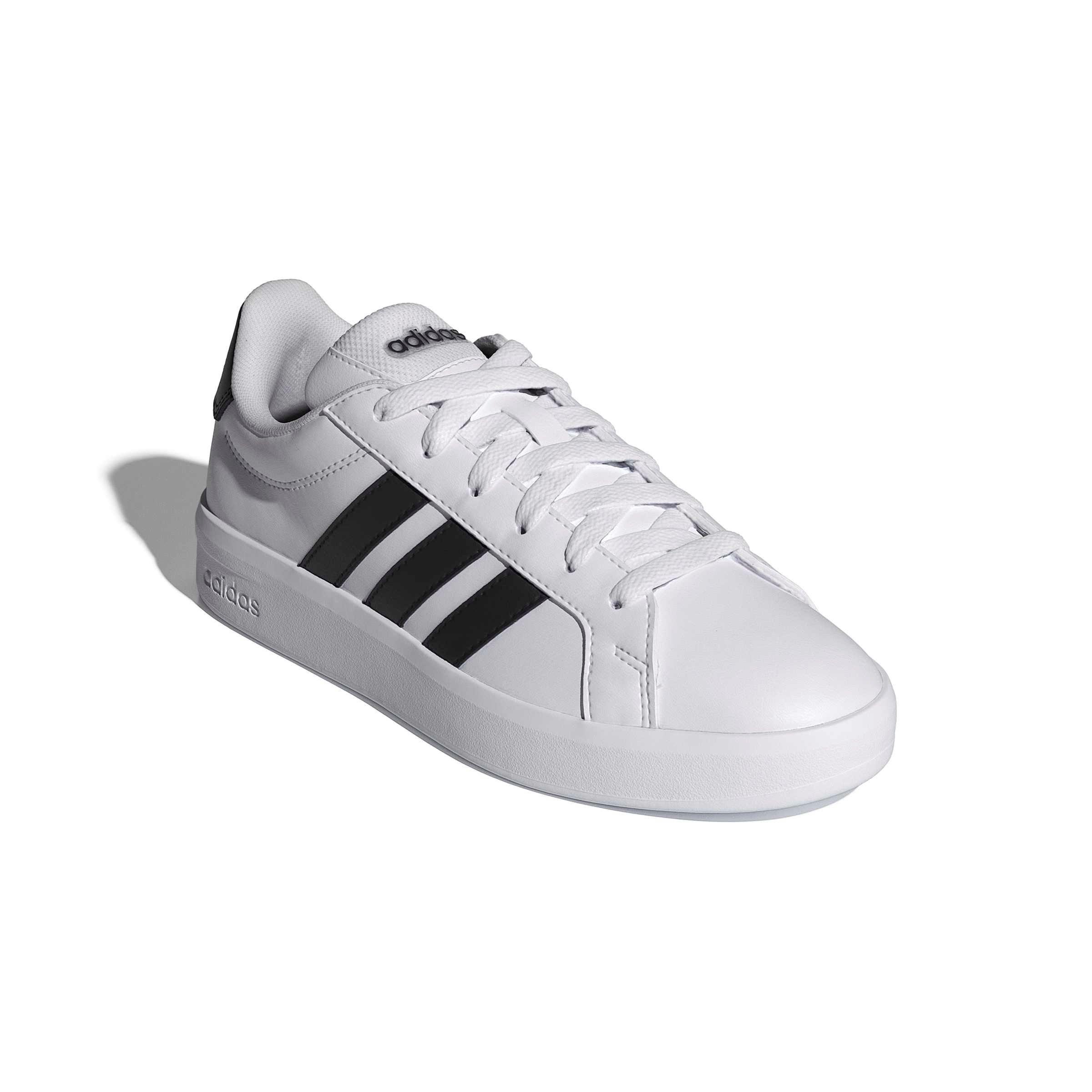 adidas Grand Court 3.0 "Ftwr White/Core Black/Ftwr White" Grade School Boys' Shoe - WHITE/BLACK/WHITE