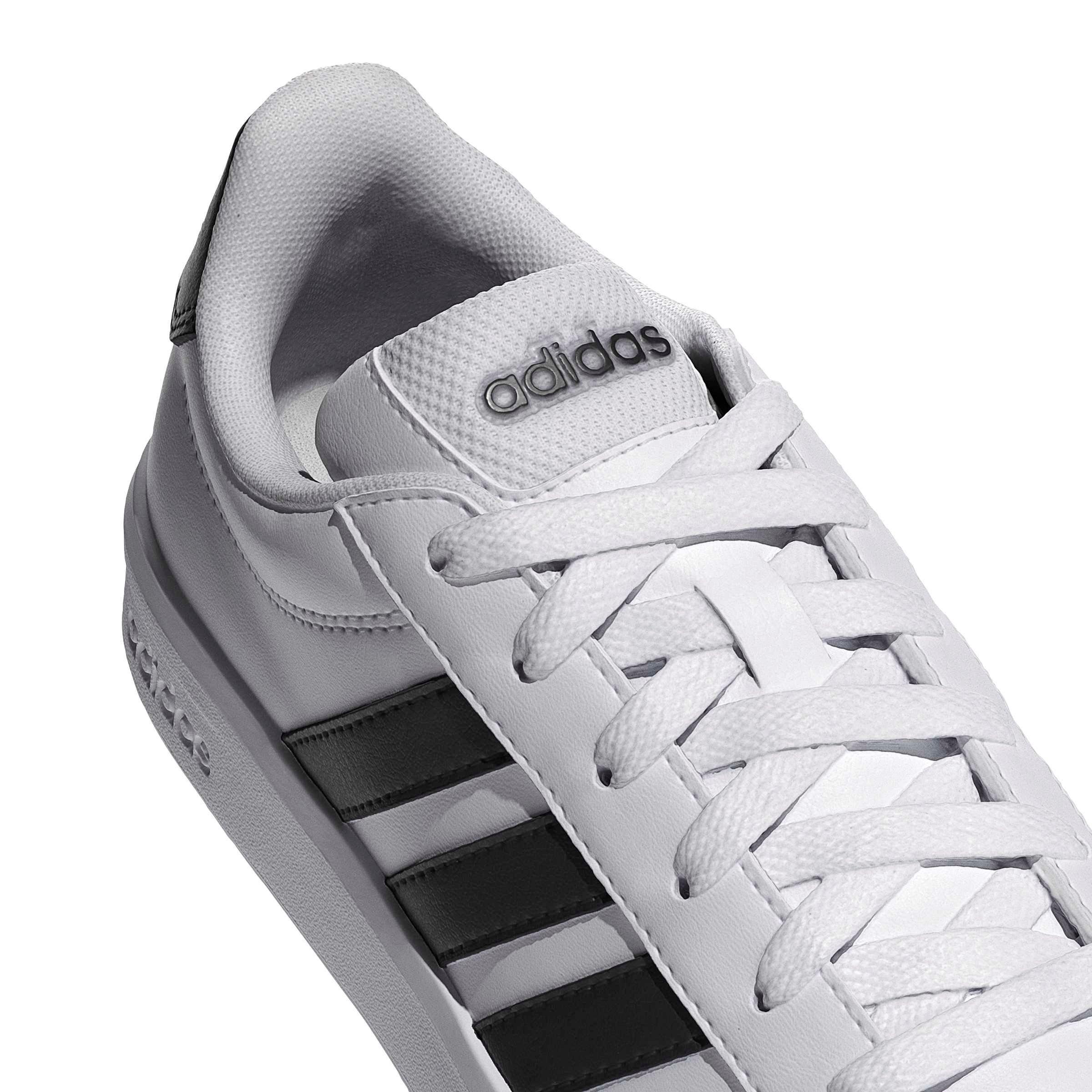 adidas Grand Court 3.0 "Ftwr White/Core Black/Ftwr White" Grade School Boys' Shoe - WHITE/BLACK/WHITE