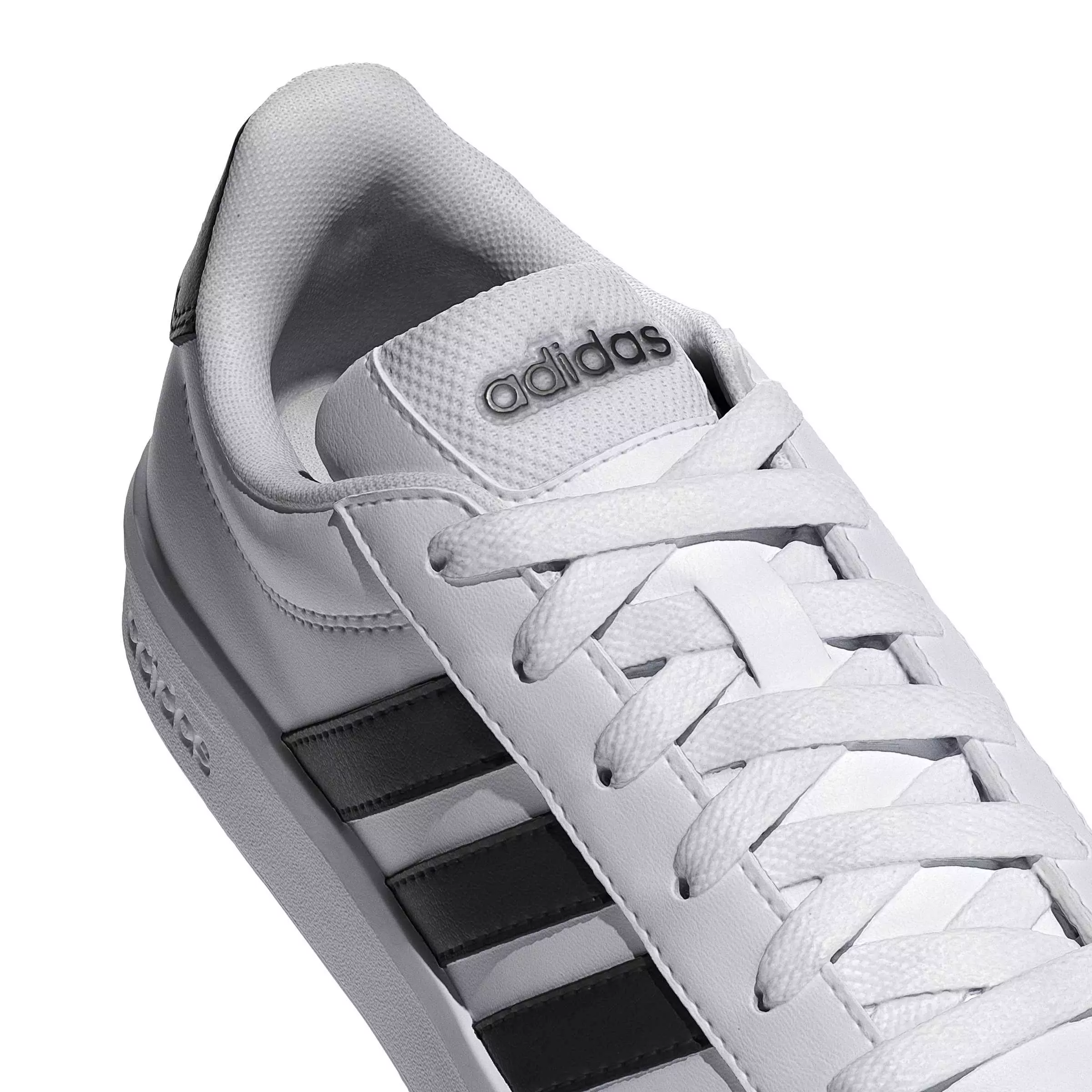 adidas Grand Court 3.0 "Ftwr White/Core Black/Ftwr White" Grade School Boys' Shoe - WHITE/BLACK/WHITE