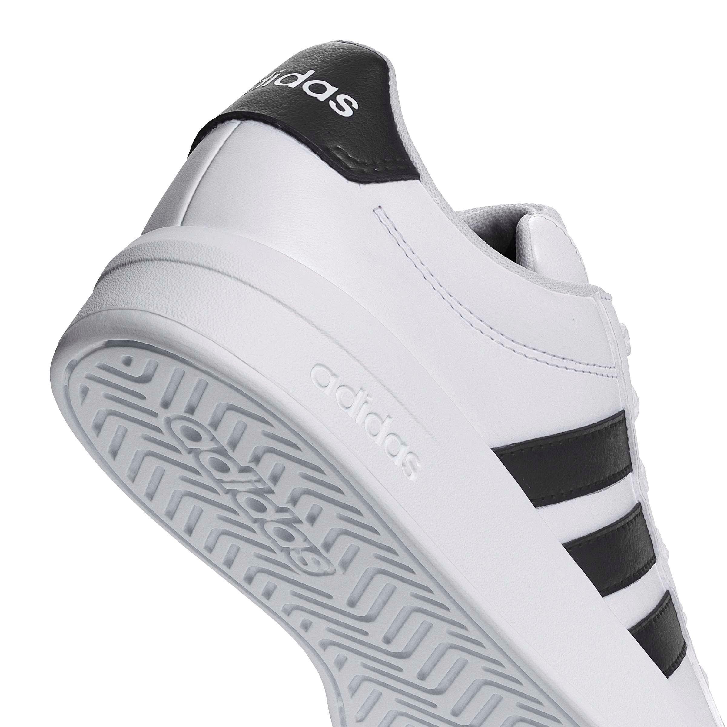 adidas Grand Court 3.0 "Ftwr White/Core Black/Ftwr White" Grade School Boys' Shoe - WHITE/BLACK/WHITE