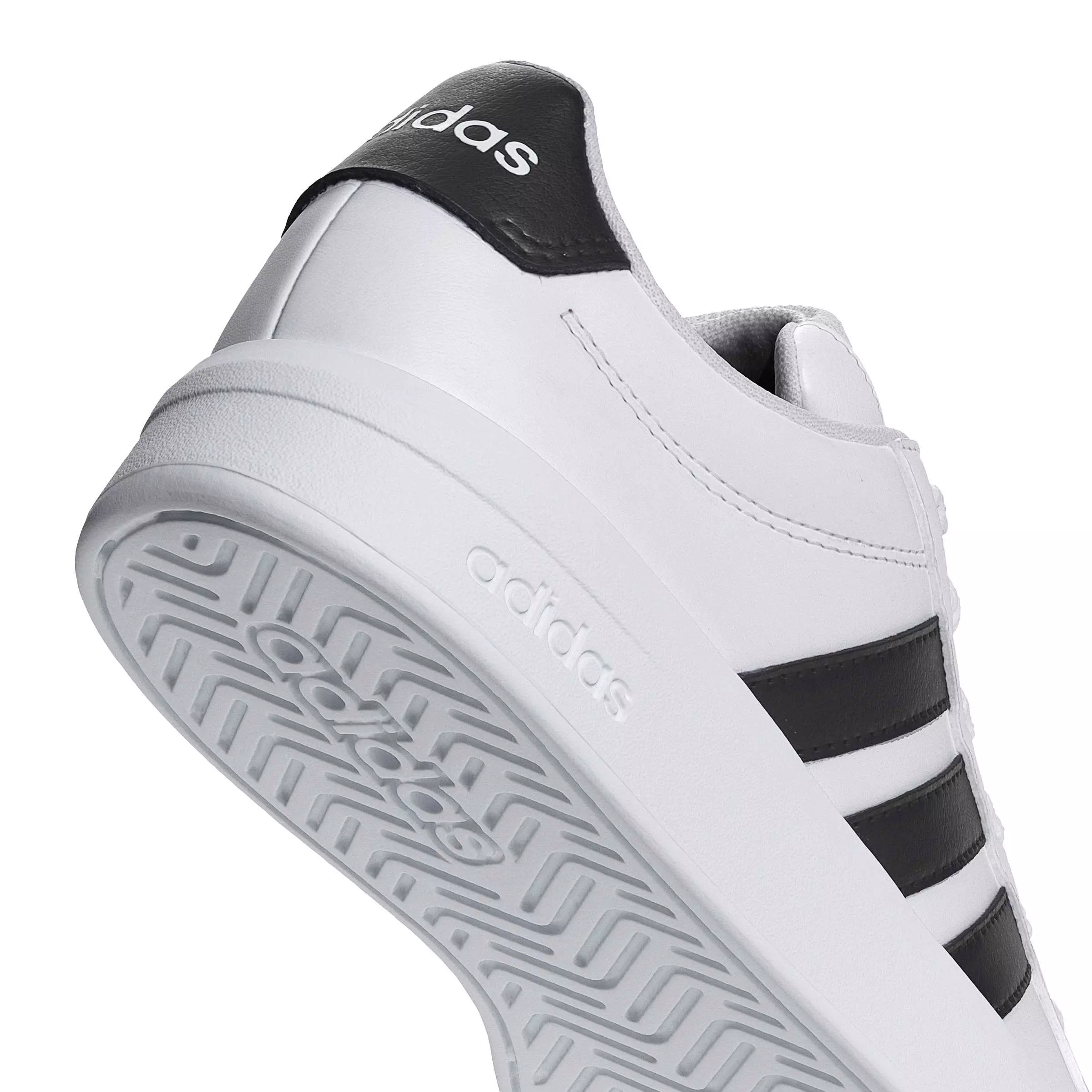 adidas Grand Court 3.0 "Ftwr White/Core Black/Ftwr White" Grade School Boys' Shoe - WHITE/BLACK/WHITE