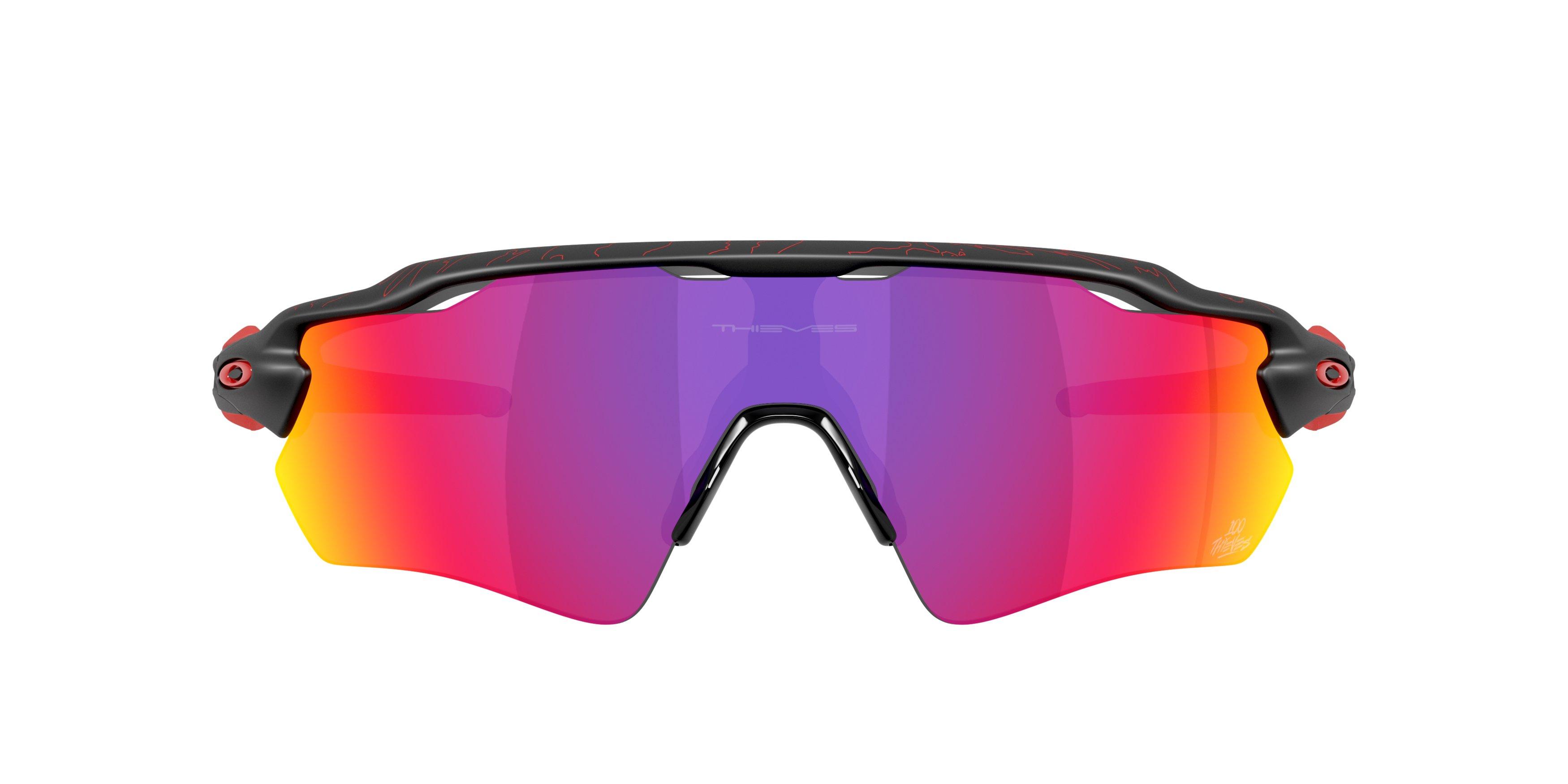 Oakley Radar EV Path Prizm Road Sunglasses - Matte Black - BLACK/RED Thumbnail View 3