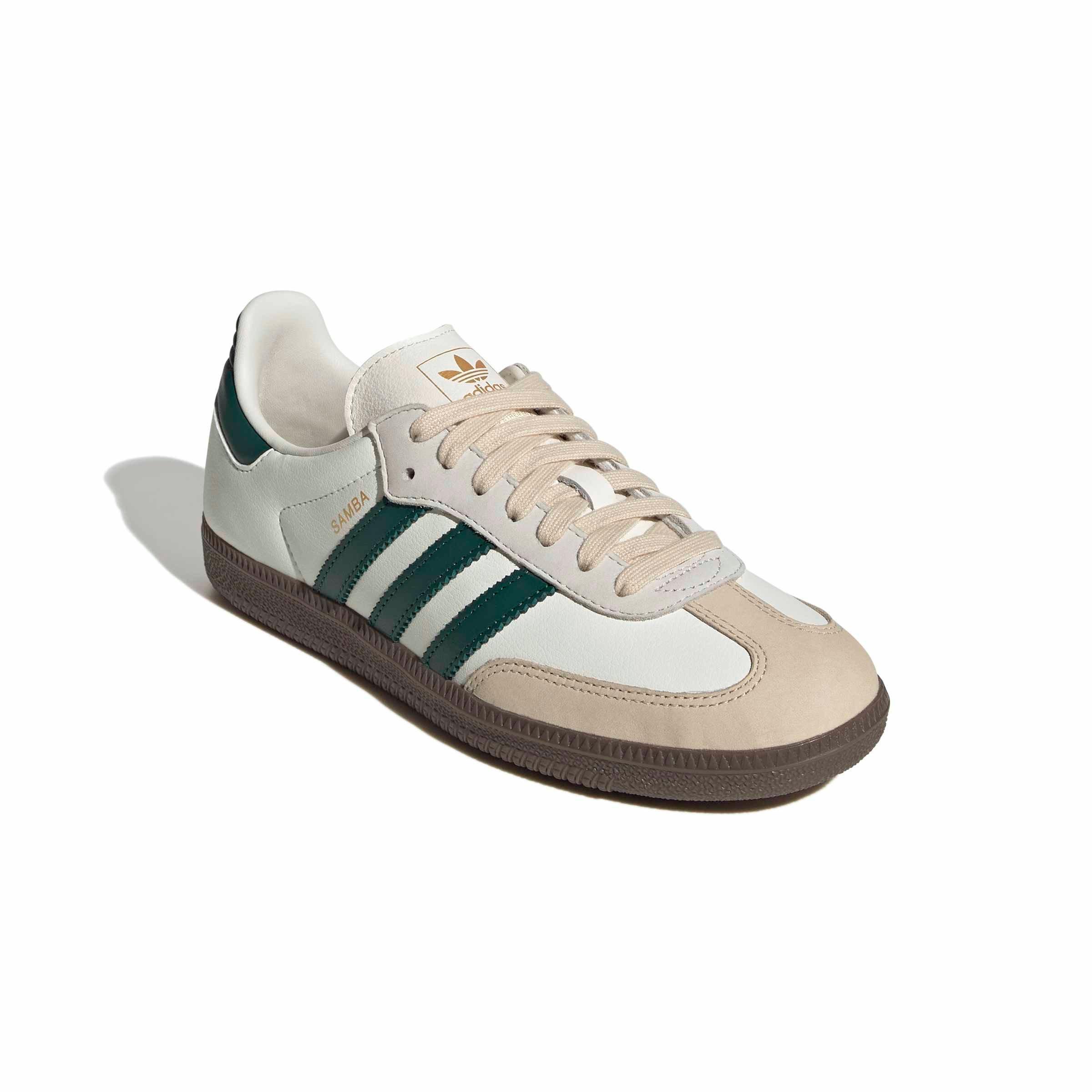adidas Originals Samba OG "Off White/Collegiate Green/Sand Strata" Women's Shoe - OFF WHITE/GREEN/SAND Thumbnail View 3