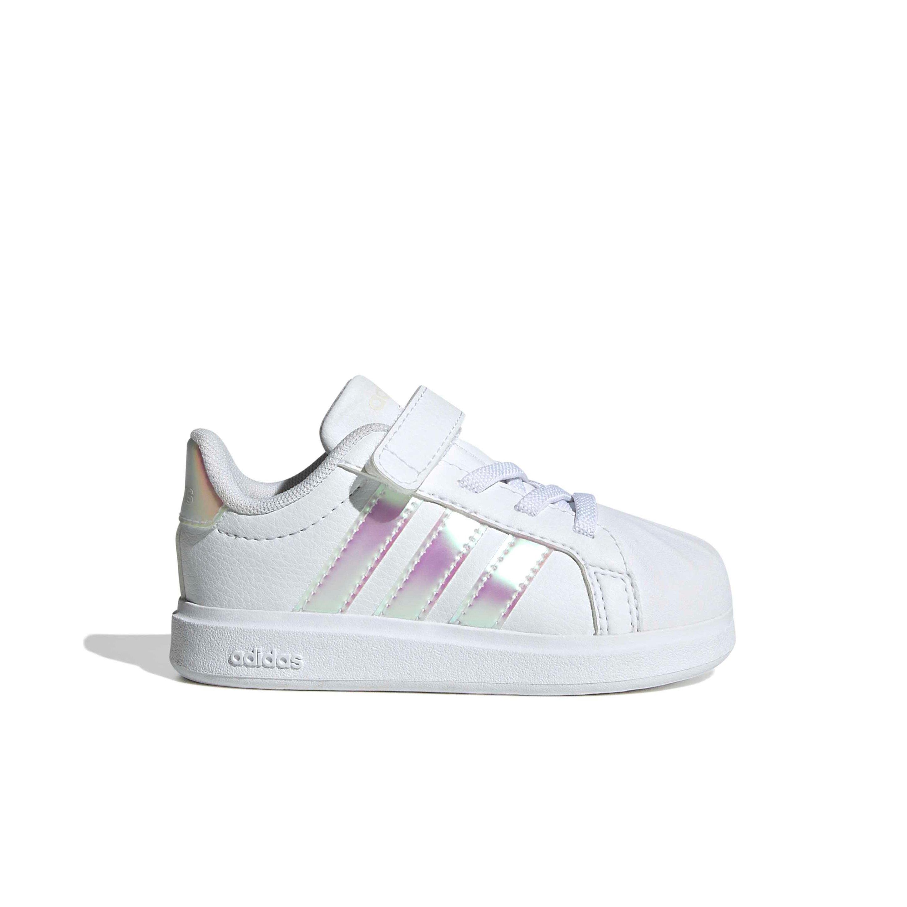 adidas Streettalk "Ftwr White/Iridescent/Core White" Infant Girls' Shoe - WHITE/IRIDESCENT/WHITE
