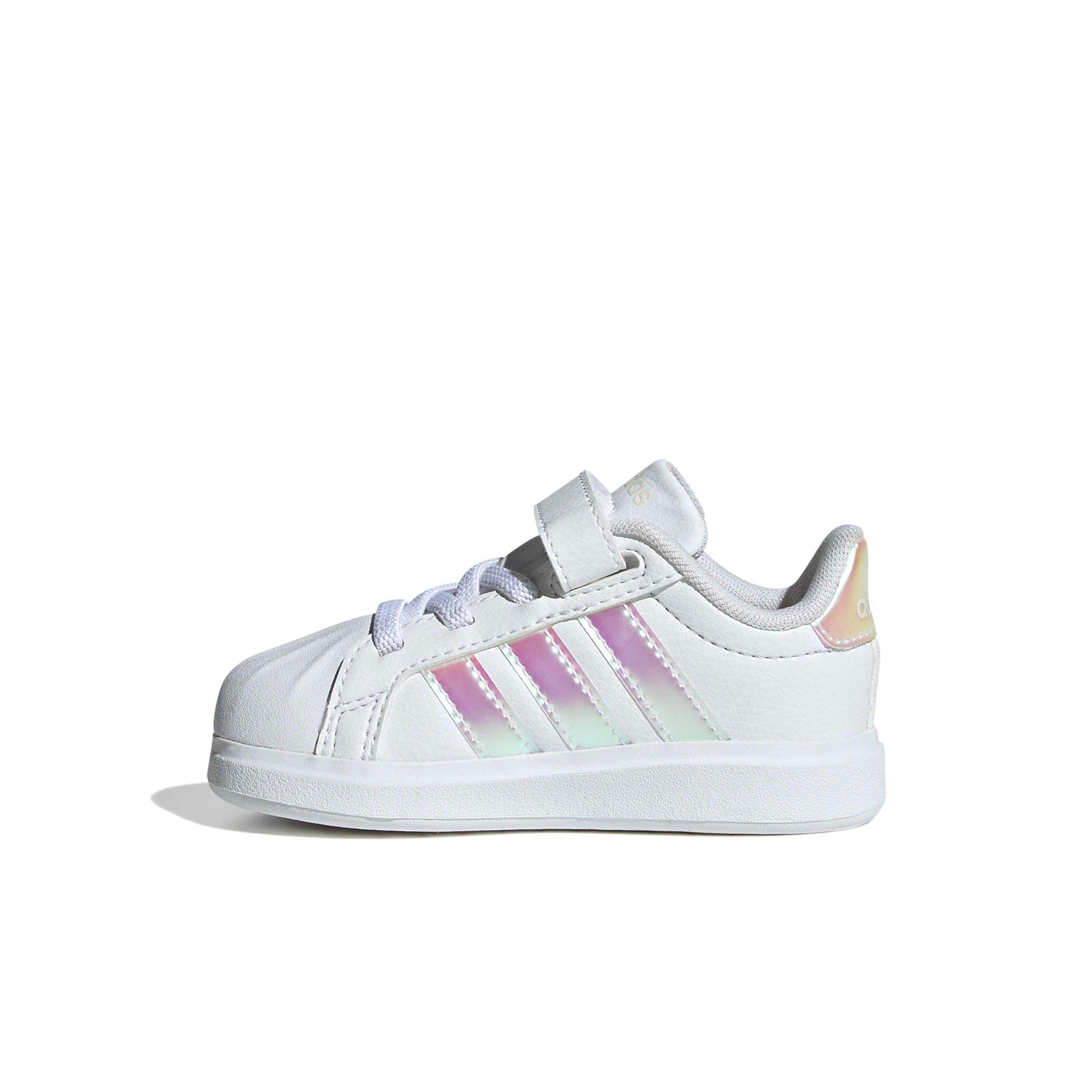 adidas Streettalk "Ftwr White/Iridescent/Core White" Infant Girls' Shoe - WHITE/IRIDESCENT/WHITE