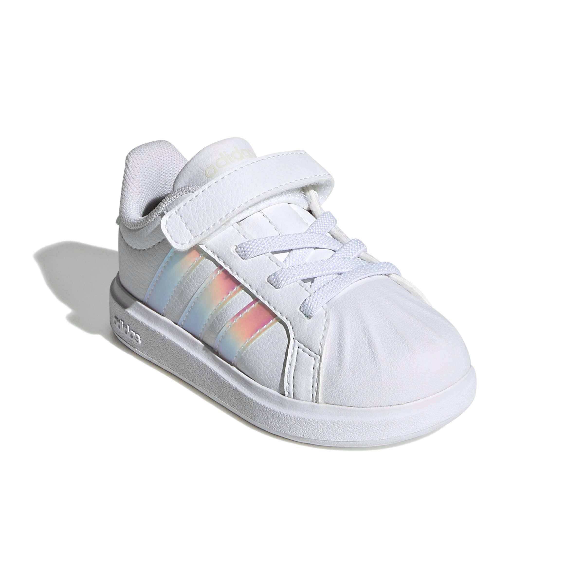 adidas Streettalk "Ftwr White/Iridescent/Core White" Infant Girls' Shoe - WHITE/IRIDESCENT/WHITE