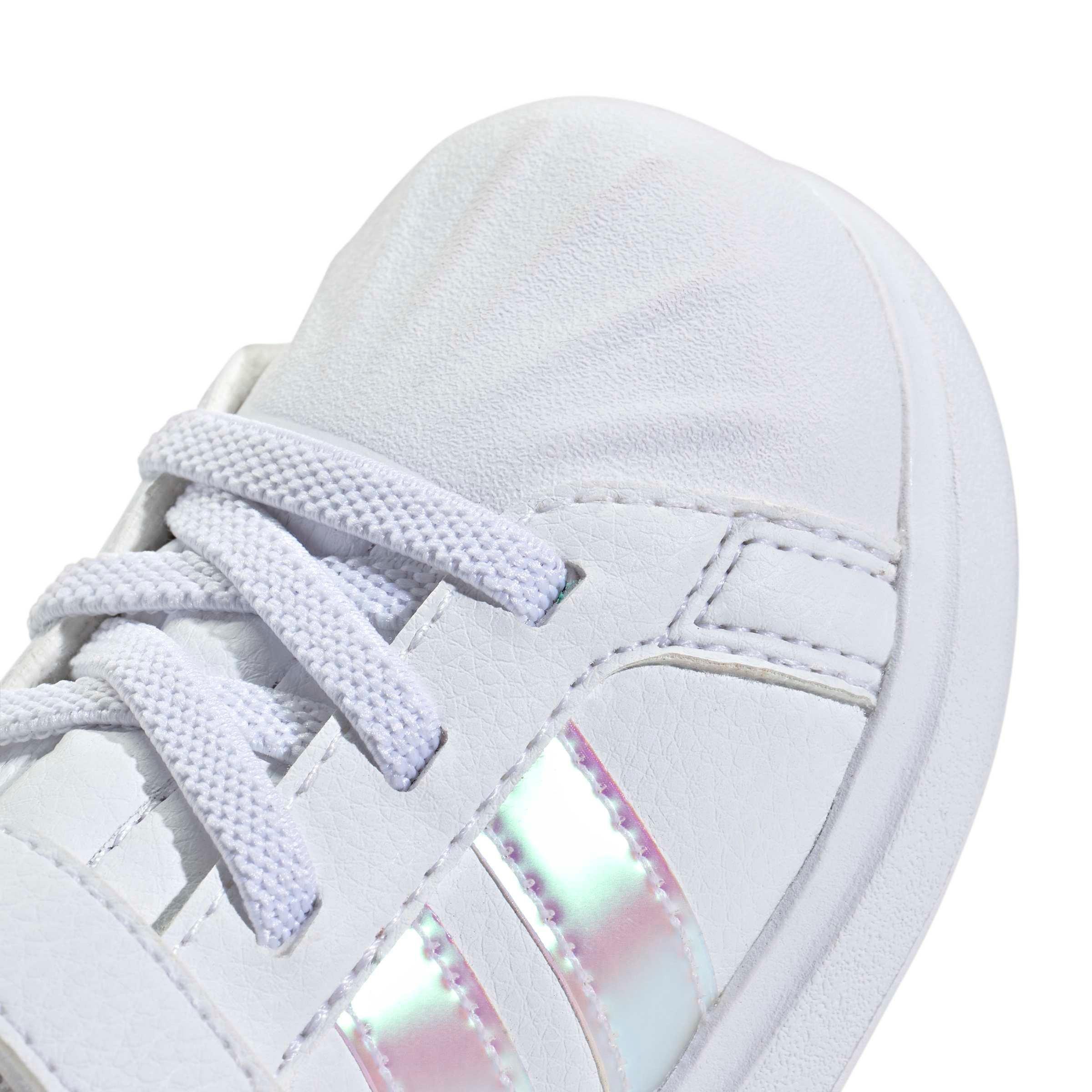 adidas Streettalk "Ftwr White/Iridescent/Core White" Infant Girls' Shoe - WHITE/IRIDESCENT/WHITE