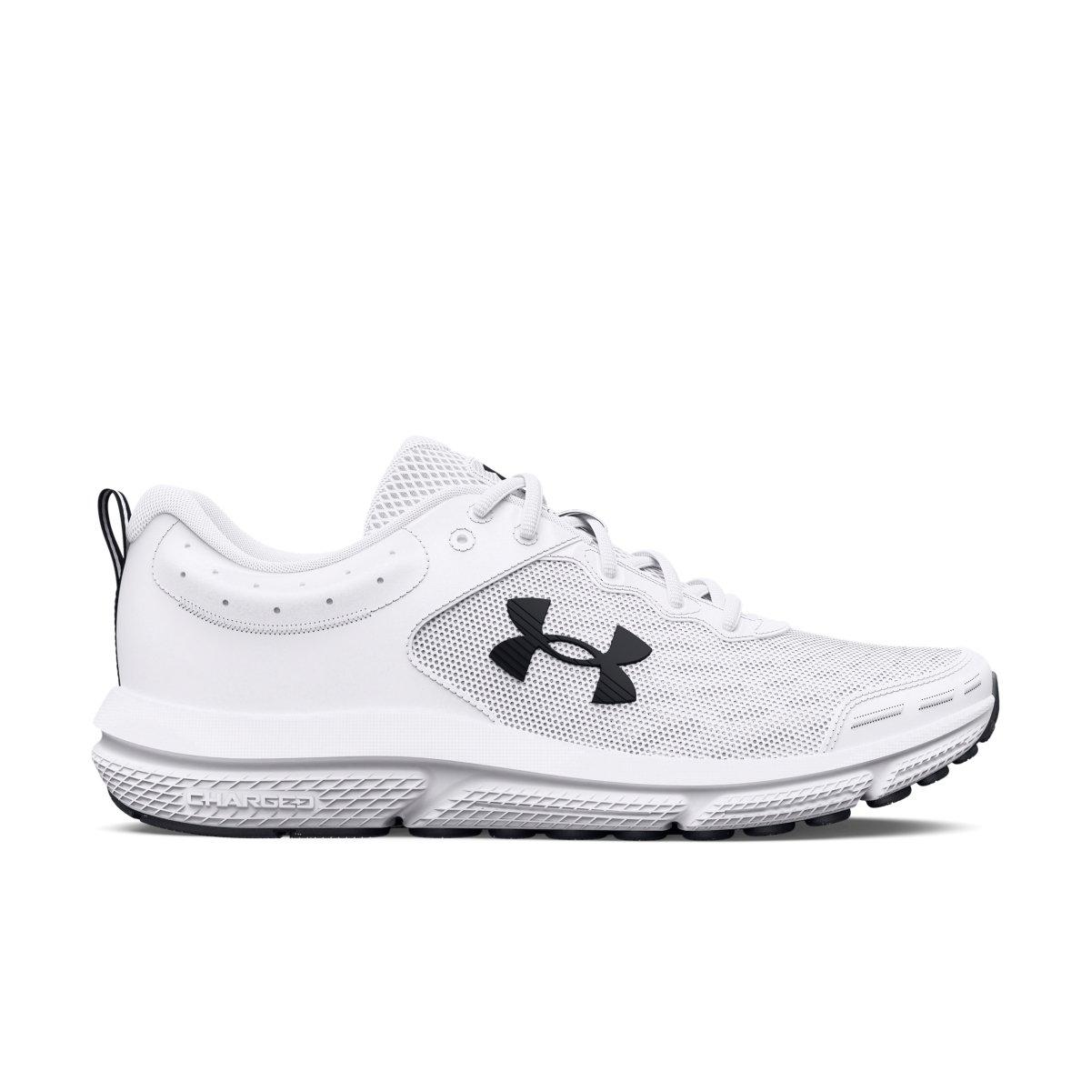 Under Armour Charged Assert 10 4E "White / Black" Men's Running Shoe - WHITE/BLACK Thumbnail View 1