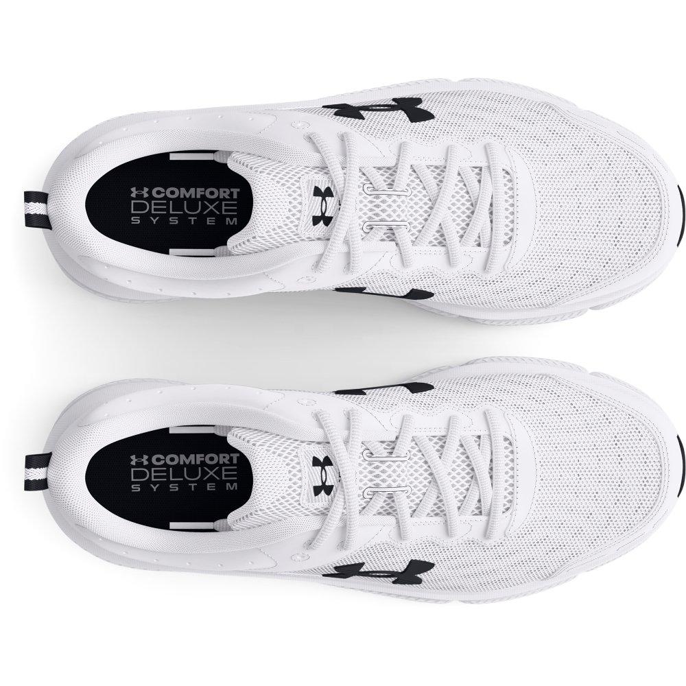 Under Armour Charged Assert 10 4E "White / Black" Men's Running Shoe - WHITE/BLACK Thumbnail View 3