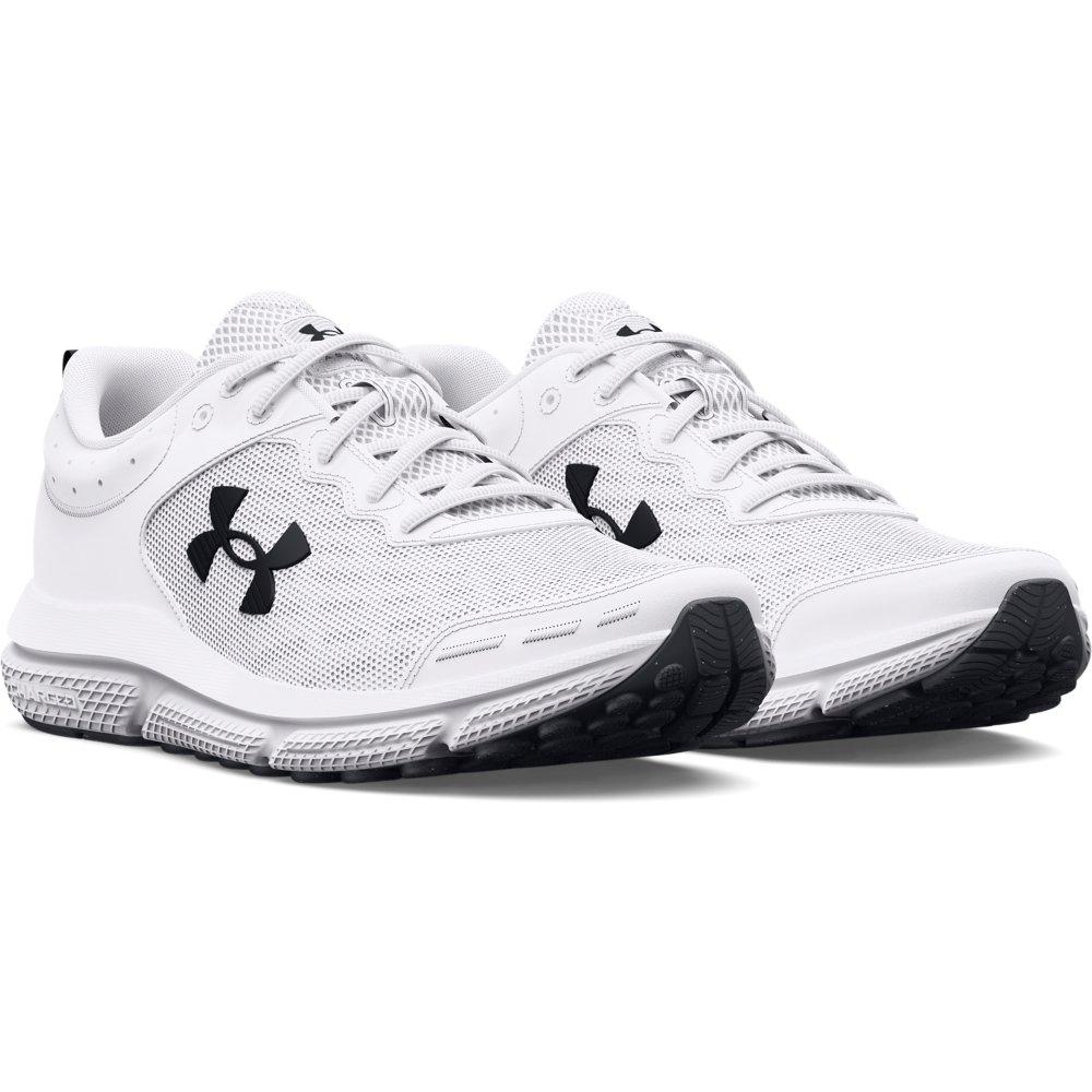 Under Armour Charged Assert 10 4E "White / Black" Men's Running Shoe - WHITE/BLACK Thumbnail View 4