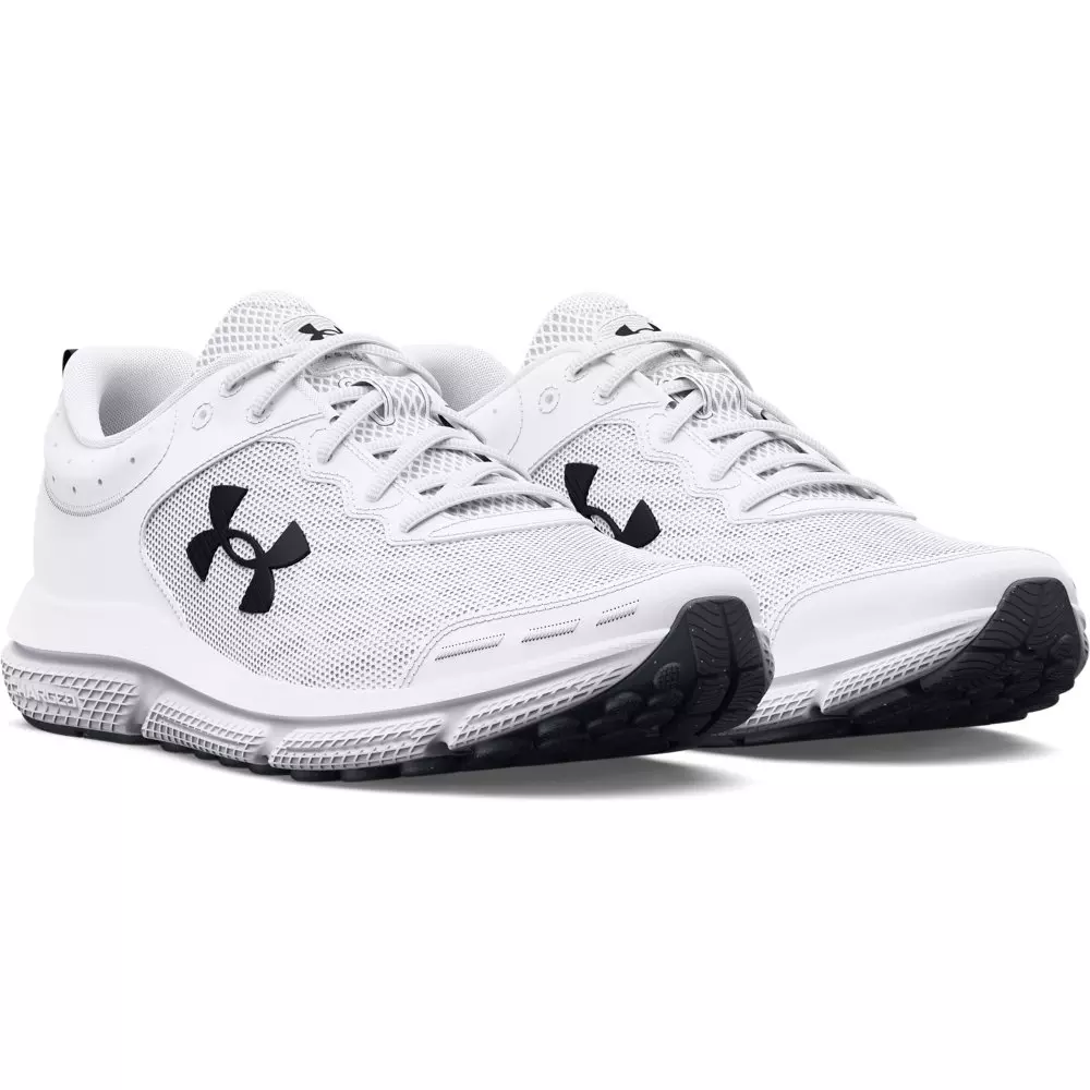 Under Armour Charged Assert 10 4E "White / Black" Men's Running Shoe - WHITE/BLACK