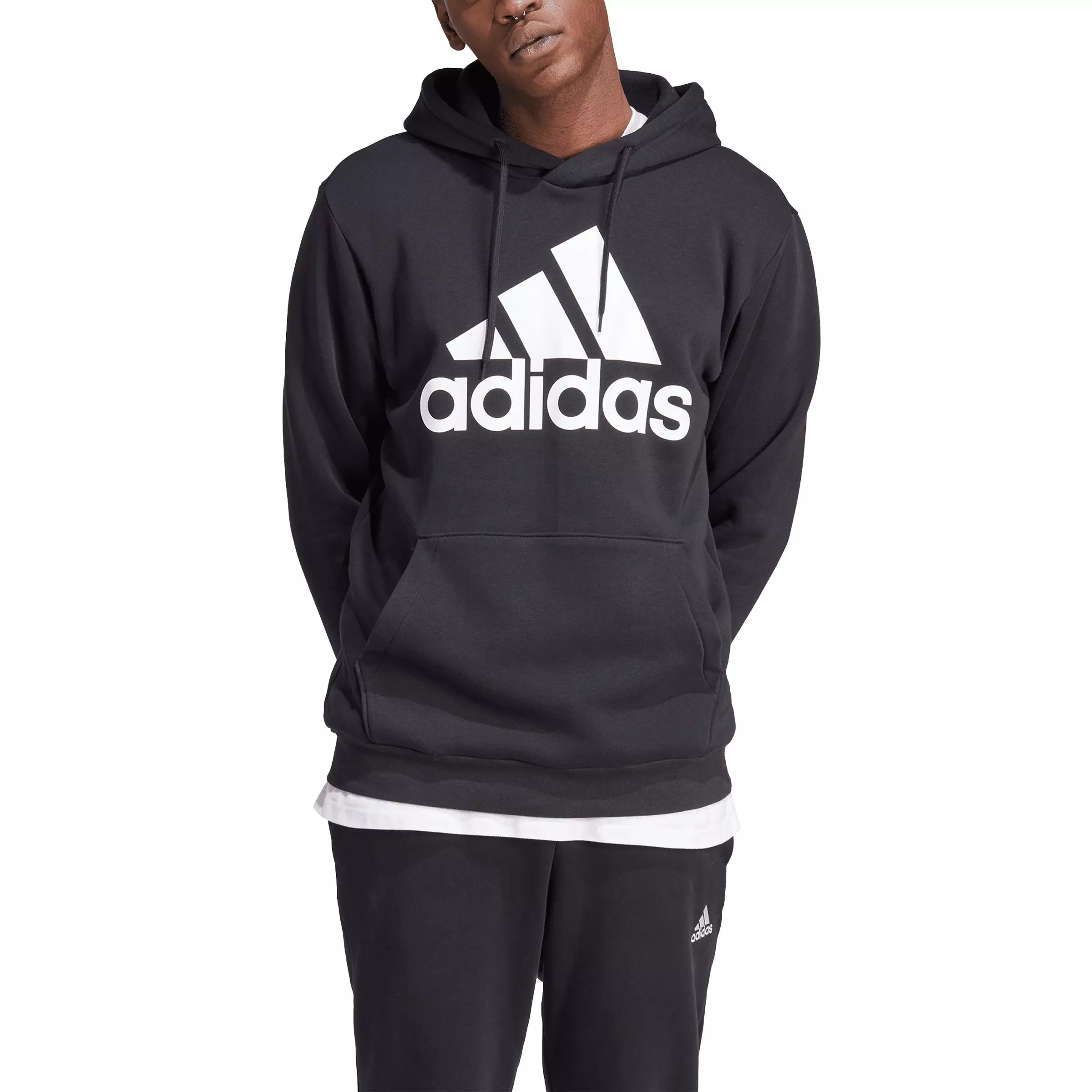 adidas Men's Essentials Fleece Big Logo Hoodie-Black - Hibbett