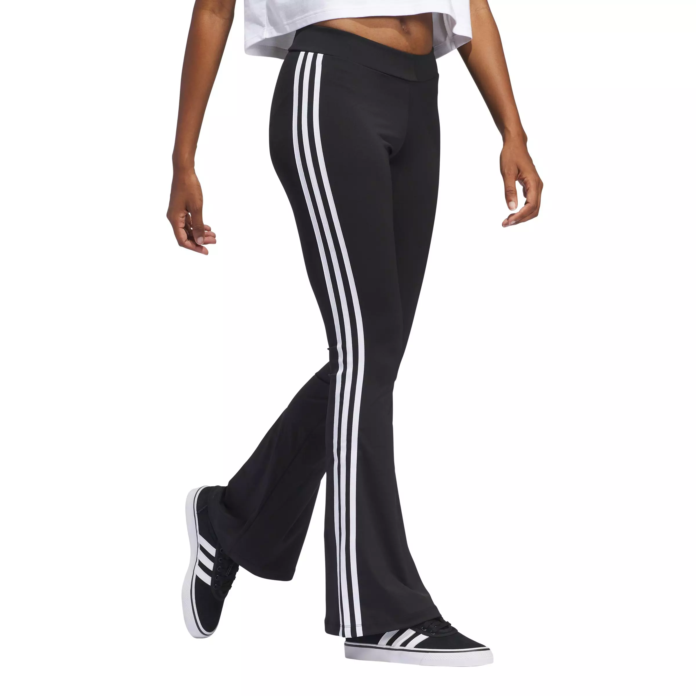 adidas Originals Women's Flared Leggings-Black - BLACK