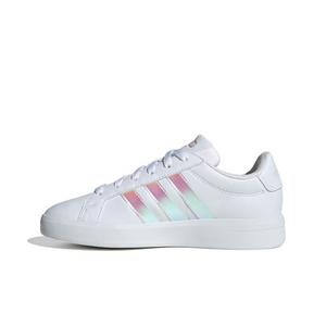adidas Grand Court 3.0 "Ftwr White/Iridescent/Almost Pink" Grade School Girls' Shoe - WHITE/IRIDESCENT/PINK
