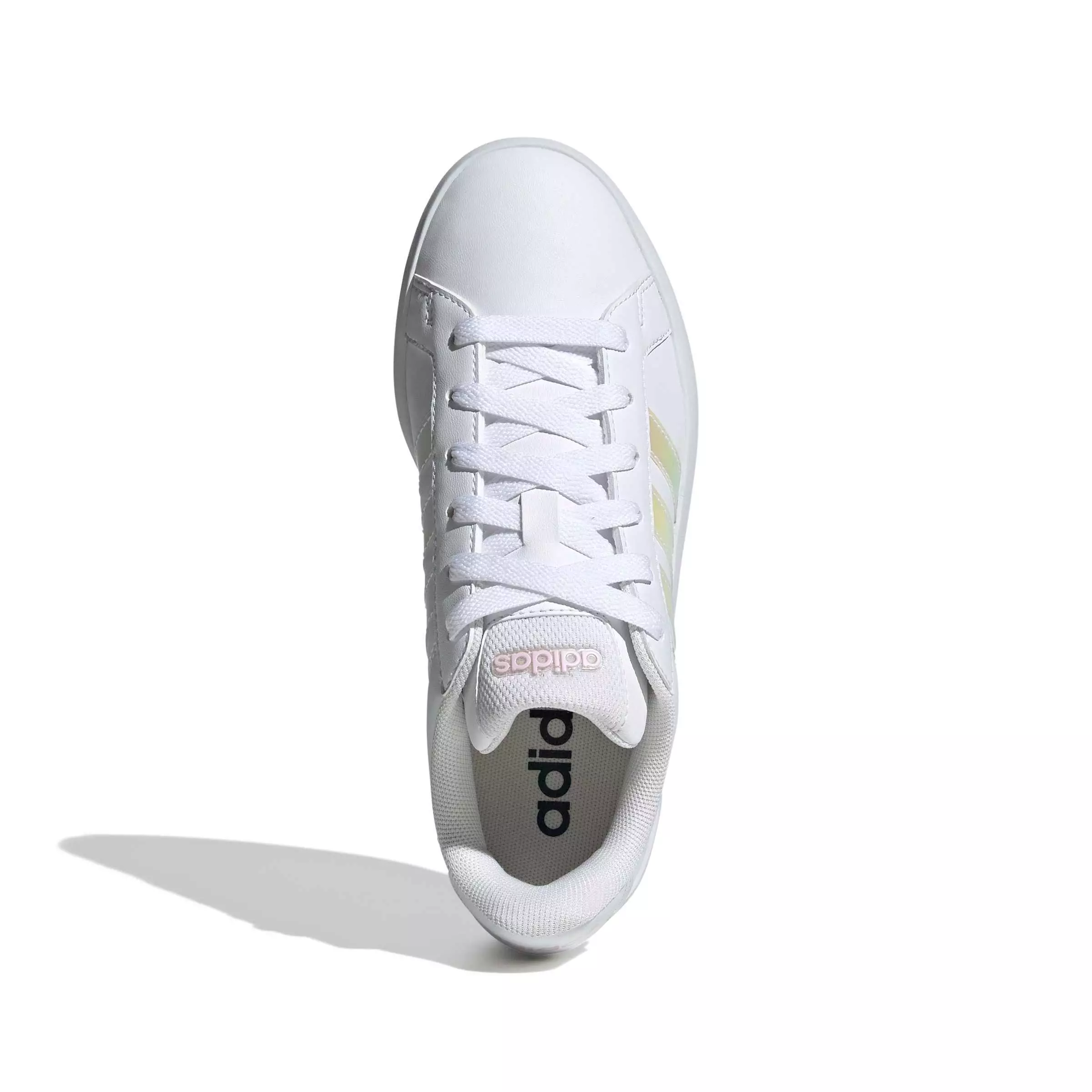 adidas Grand Court 3.0 "Ftwr White/Iridescent/Almost Pink" Grade School Girls' Shoe - WHITE/IRIDESCENT/PINK