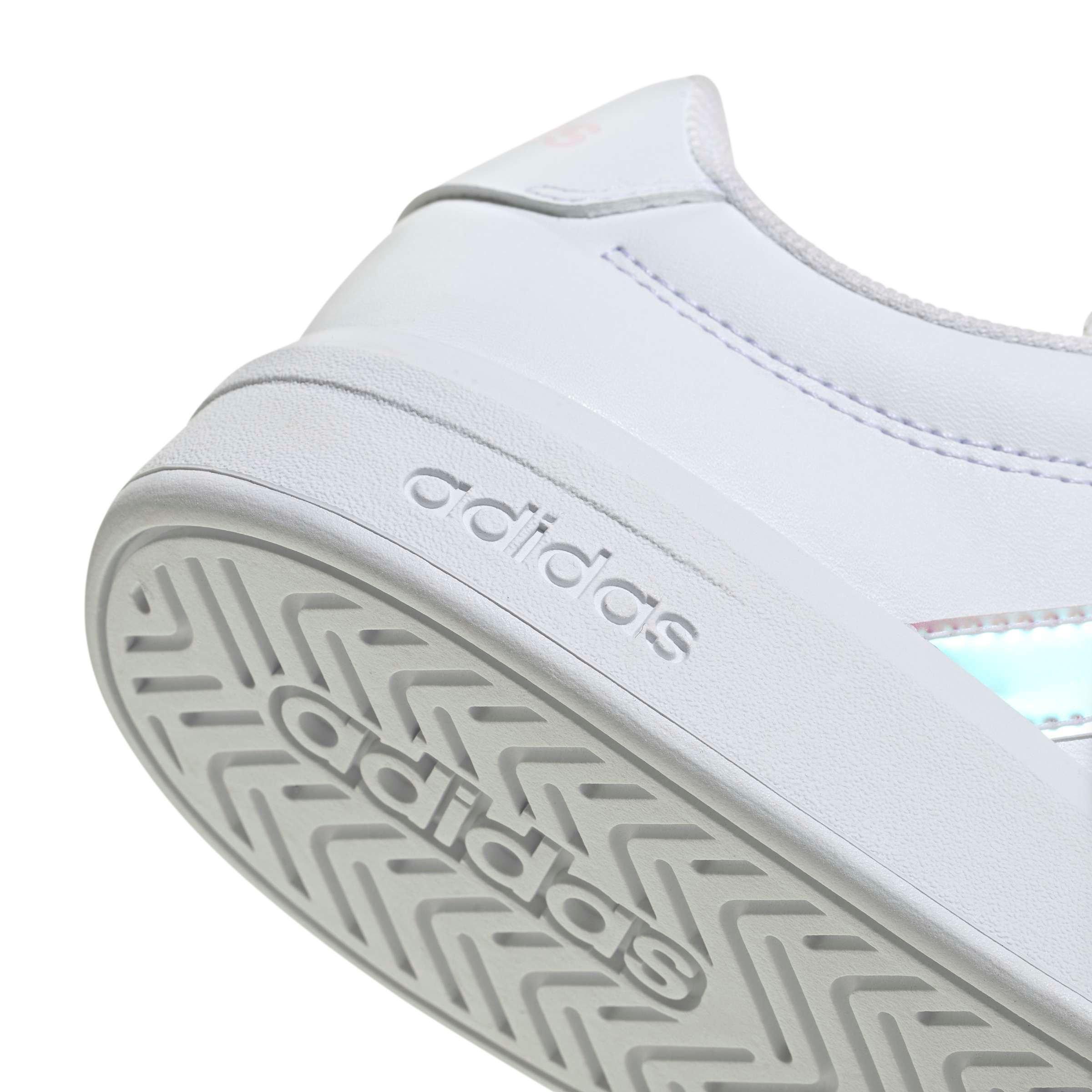 adidas Grand Court 3.0 "Ftwr White/Iridescent/Almost Pink" Grade School Girls' Shoe - WHITE/IRIDESCENT/PINK